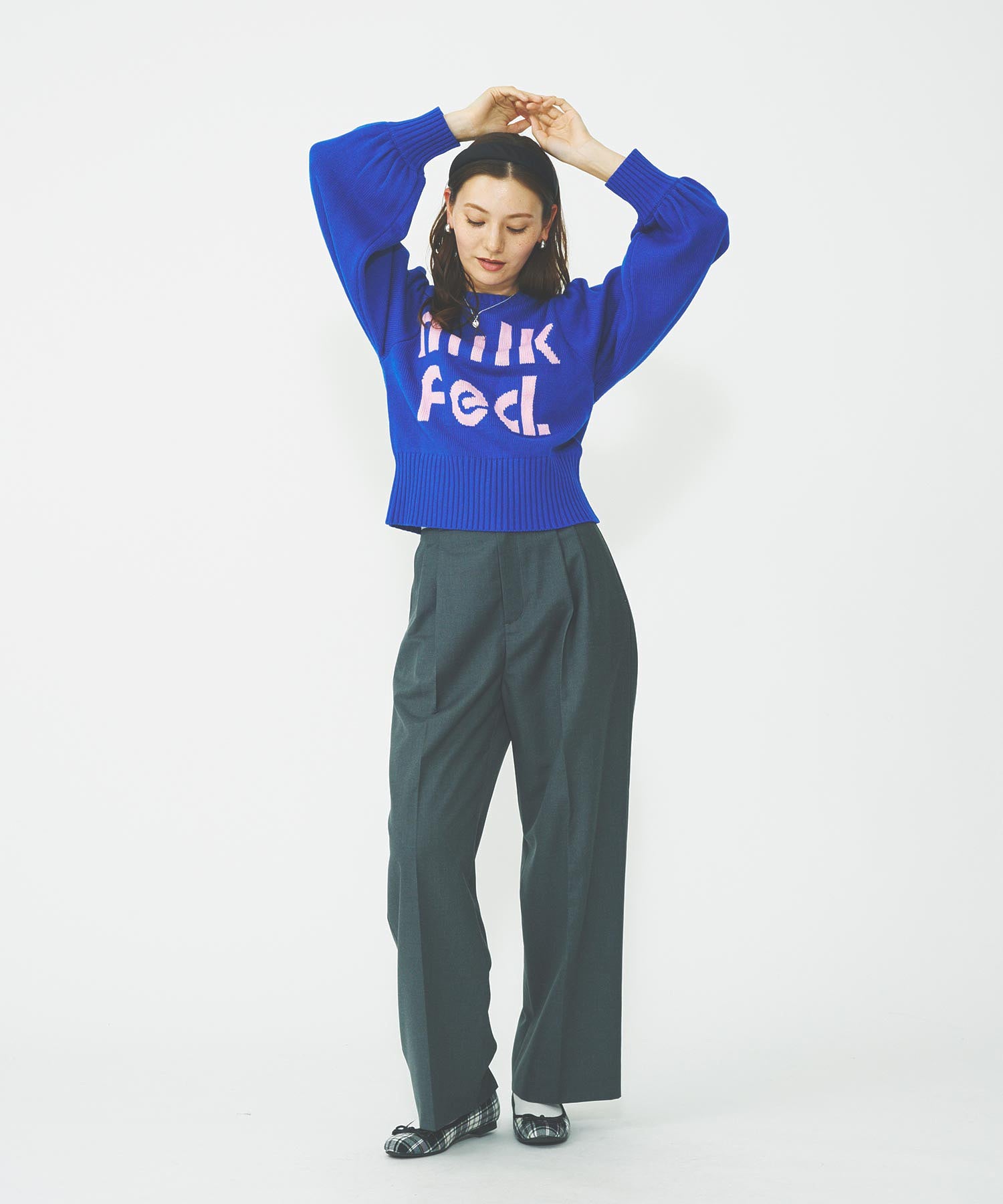 MILKFED LOGO KNIT TOP