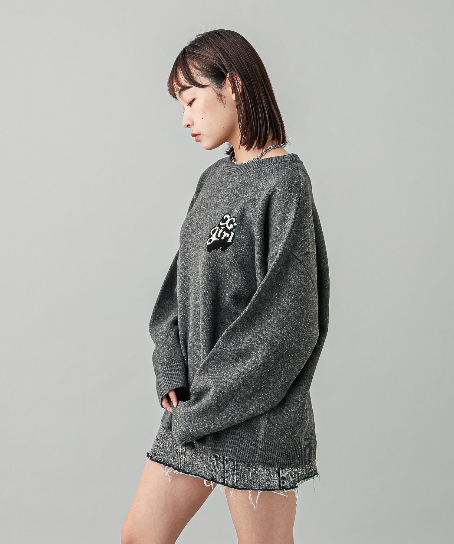 POP LOGO JACQUARD KNIT TOP