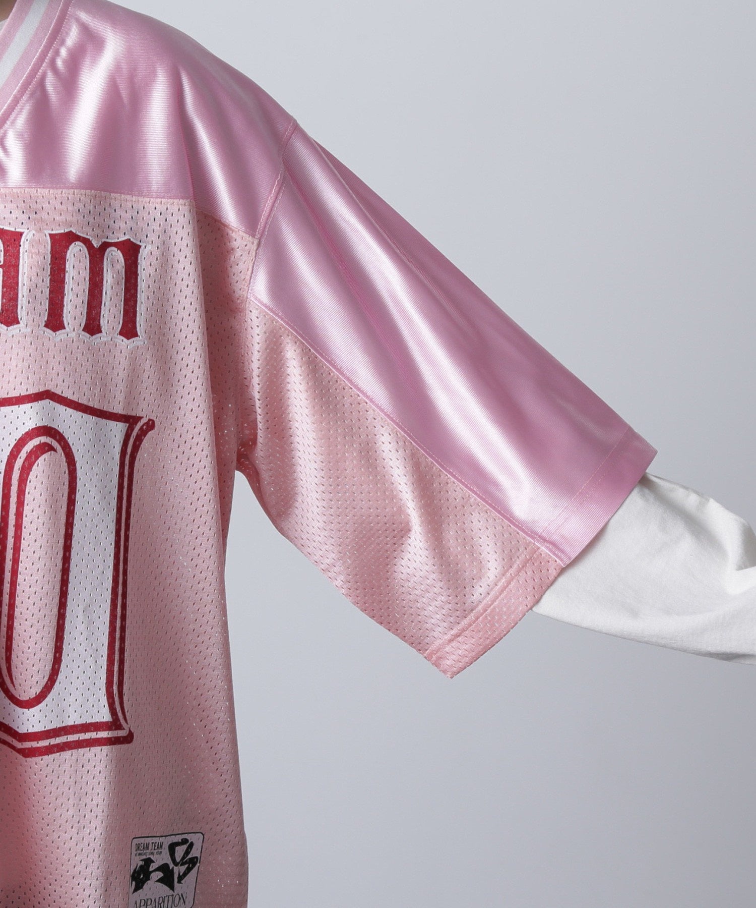 OKIRAKU×ROSE BUD/メッシュフットボールT