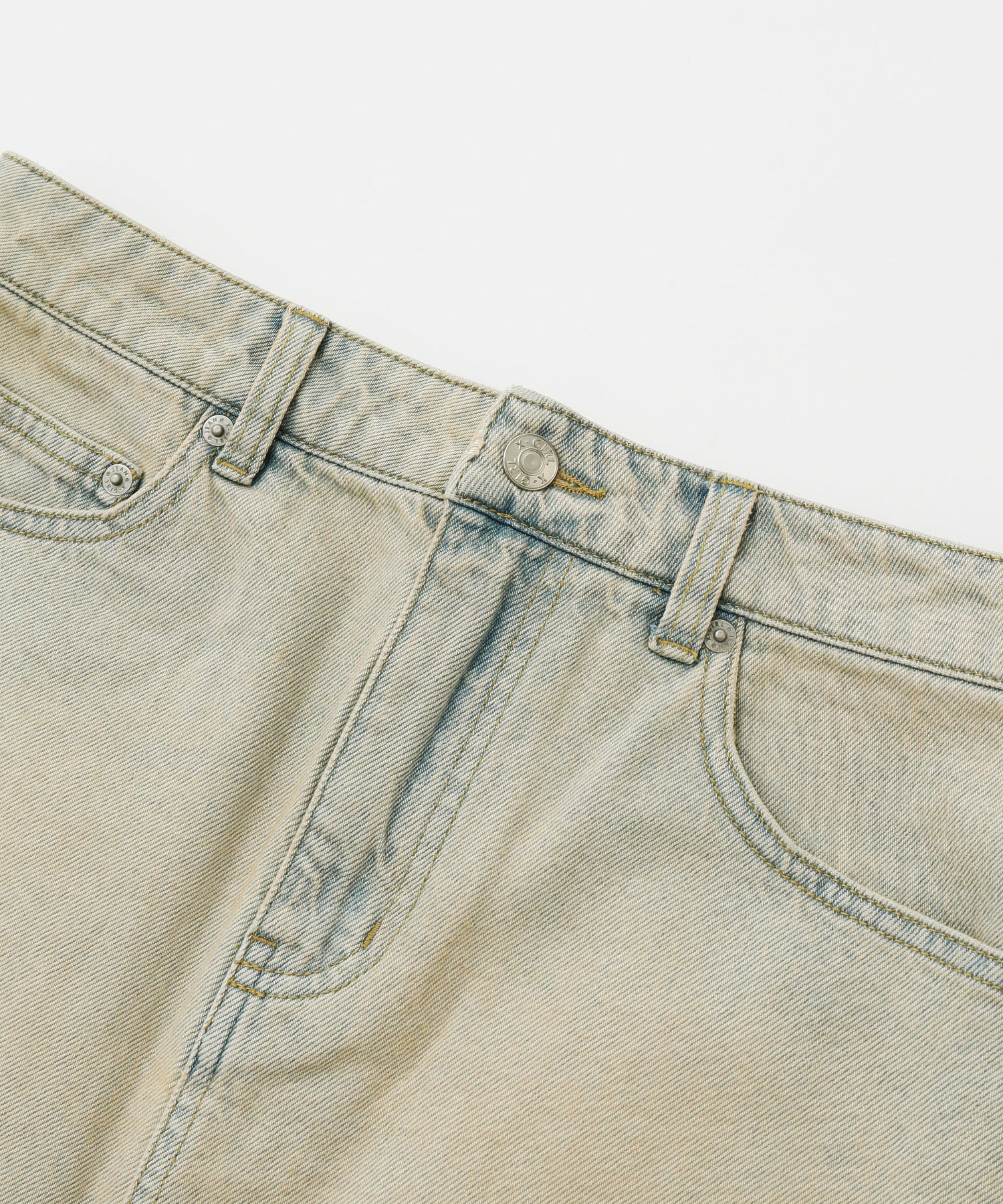 CURSIVE LOGO DENIM MINI SKIRT