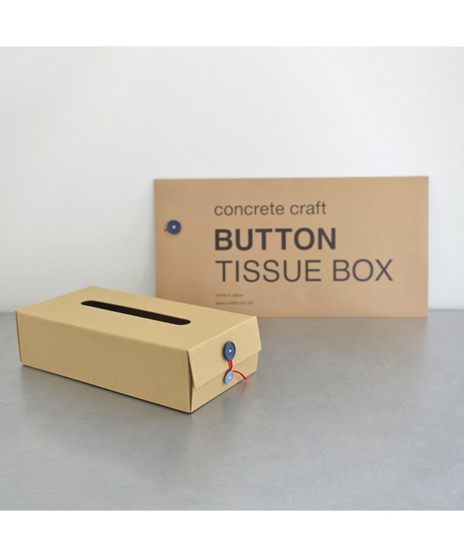 concrete craft Button Tissue Box