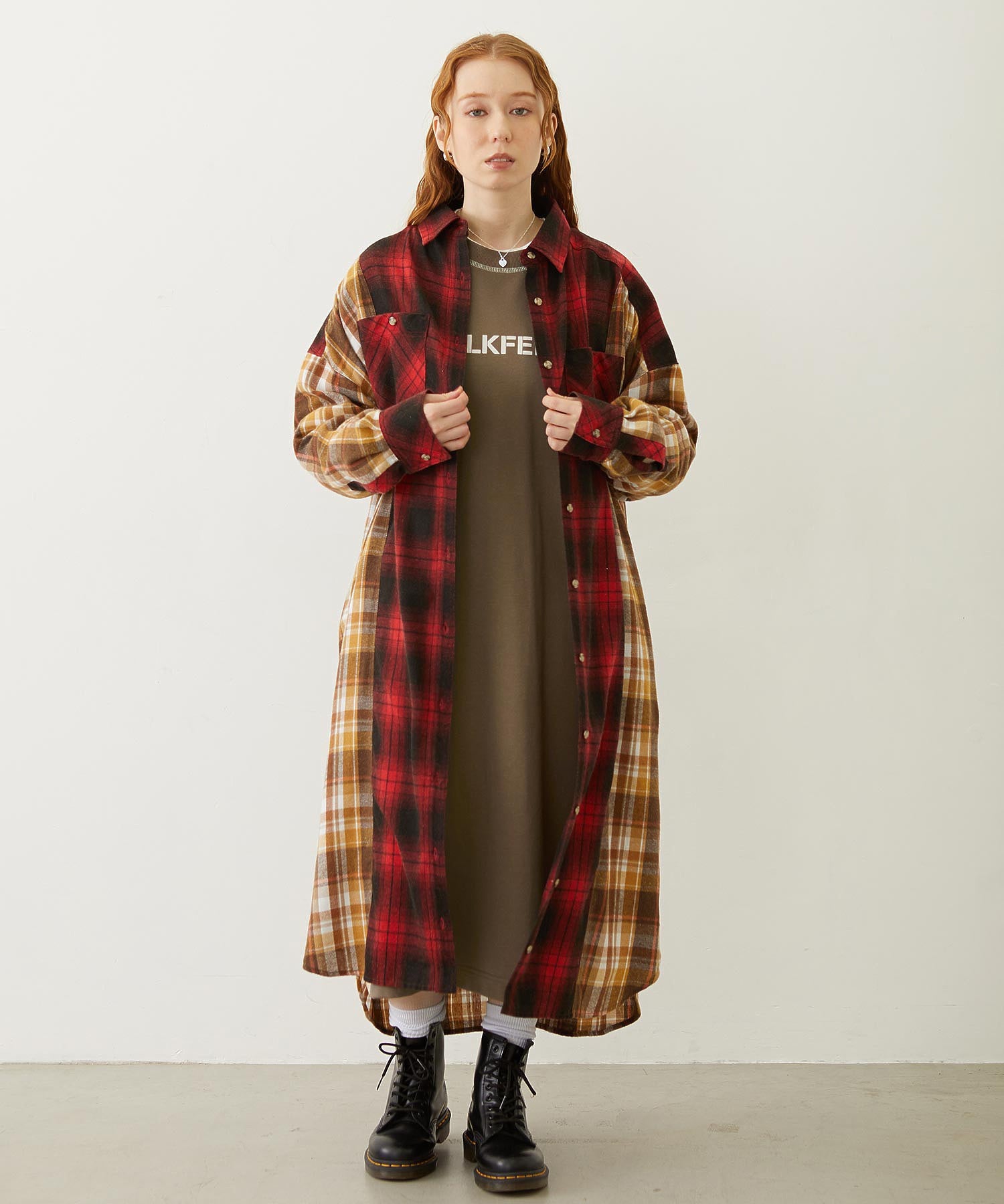 WASHED PANEL SHIRT DRESS
