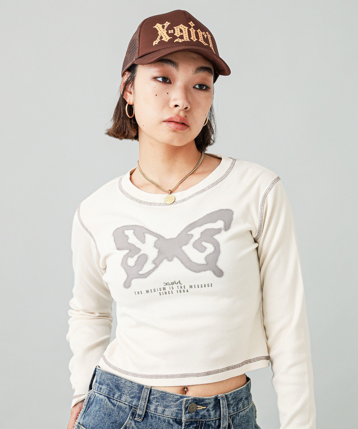 SPRAY BUTTERFLY PRINT L/S BABY TEE