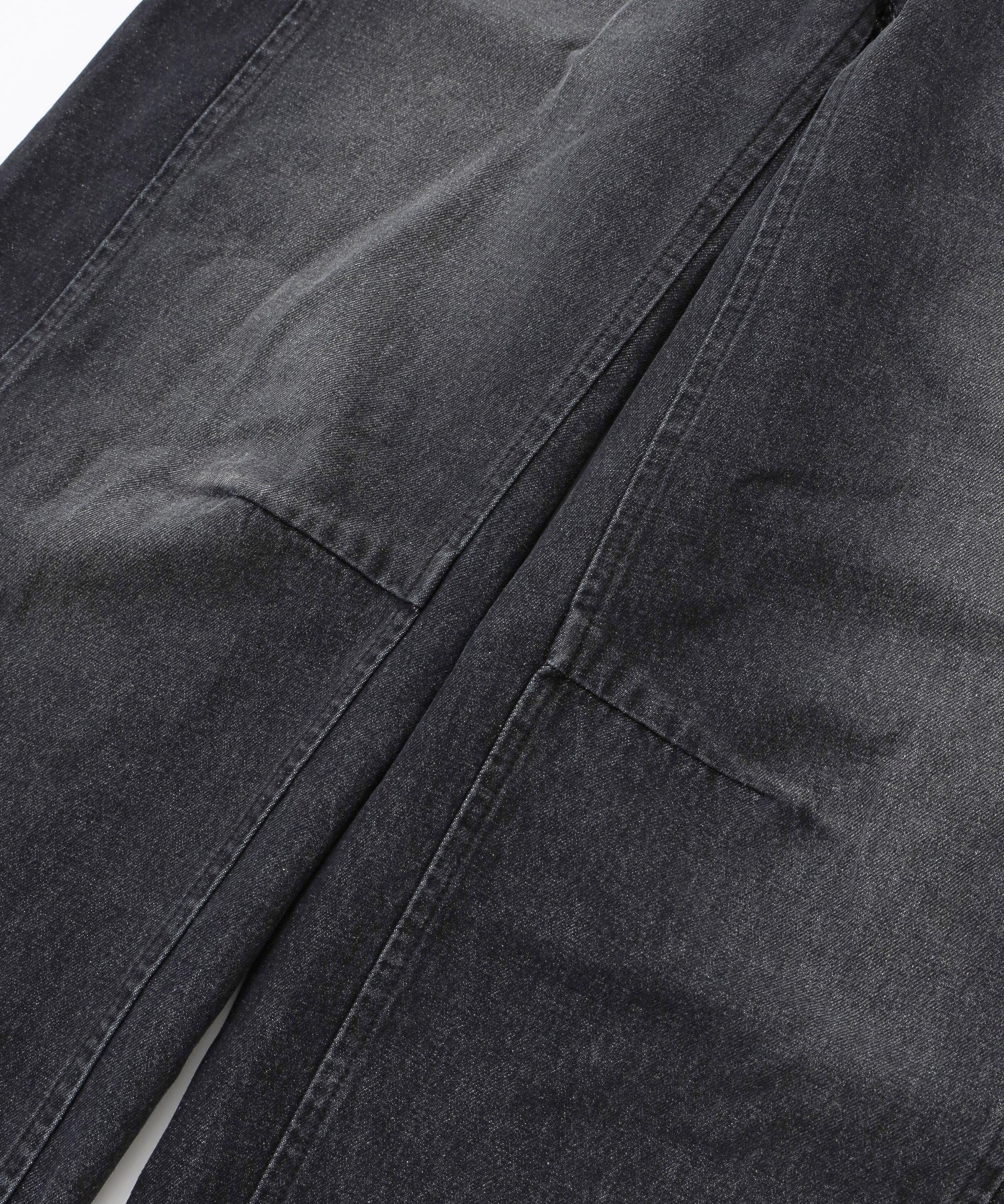 ASYMMETRIC WAIST BARREL LEG DENIM PANTS