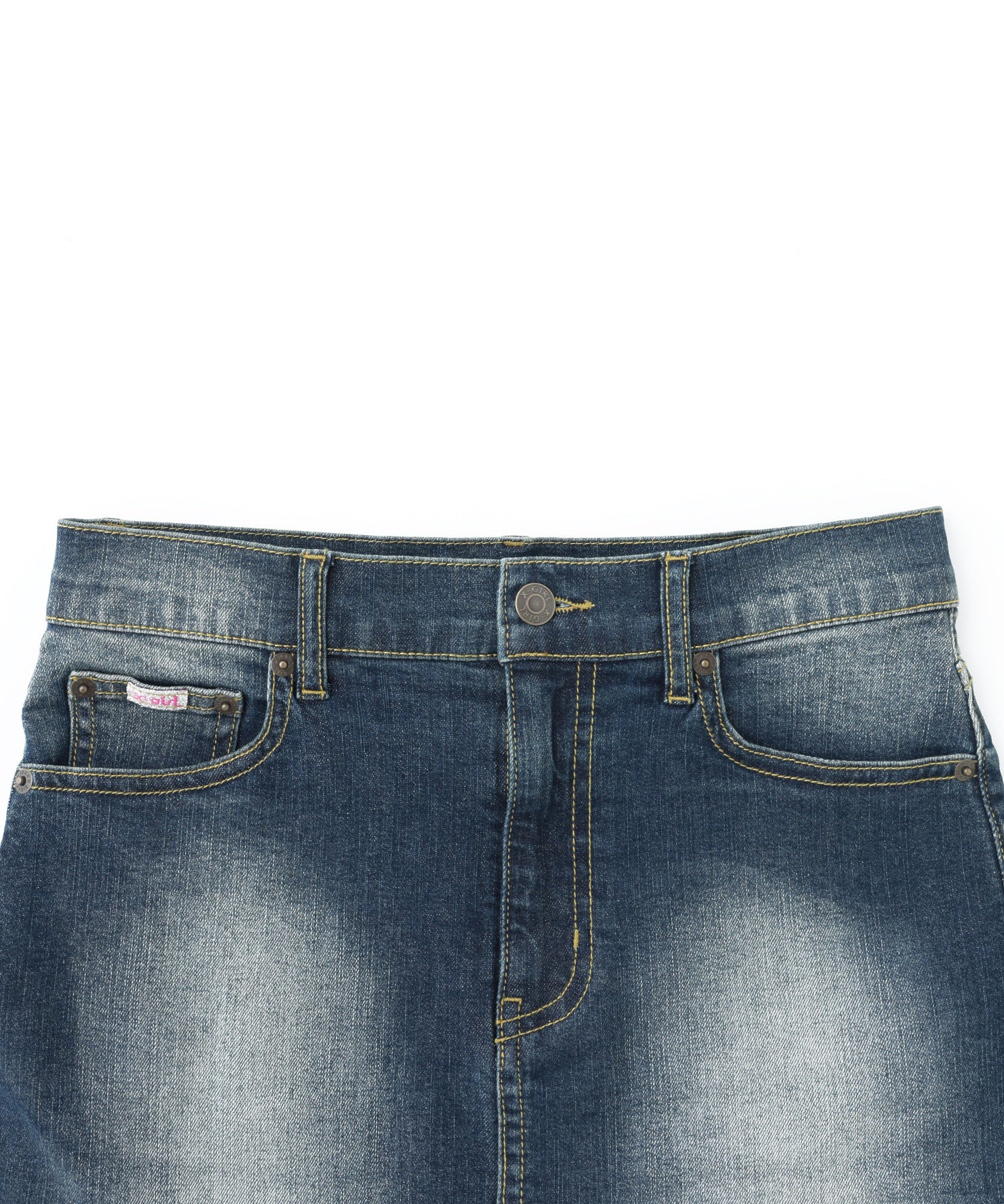 BUTTERFLY POCKET DENIM MINI SKIRT