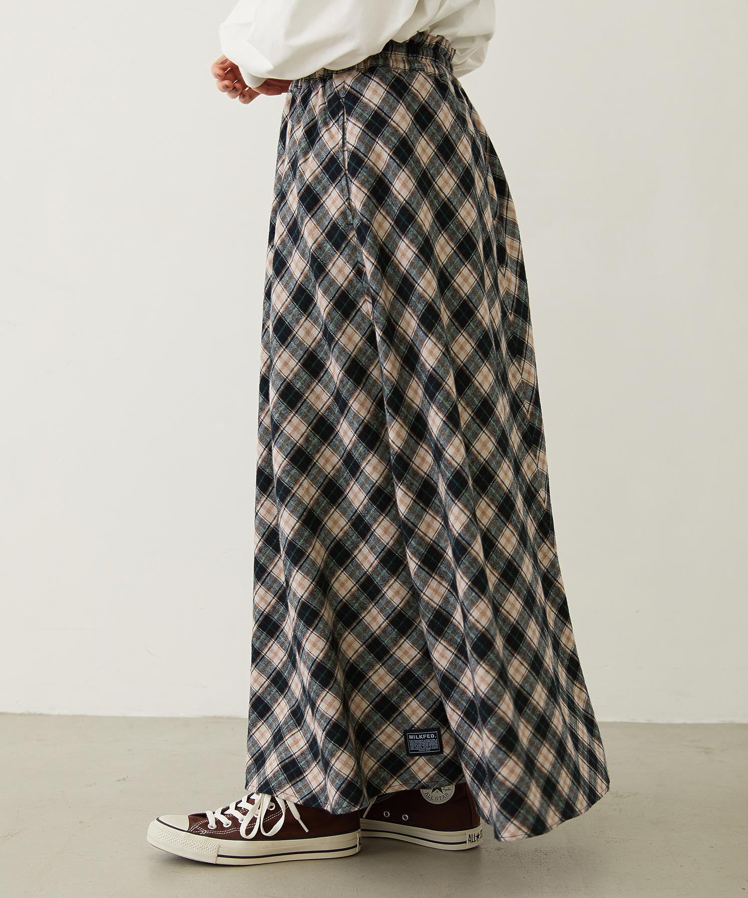 FLARE PLAID SKIRT
