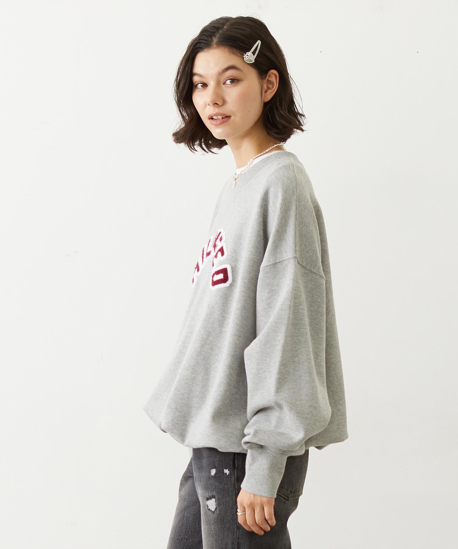 PATCH DRAWSTRING BIG SWEAT TOP