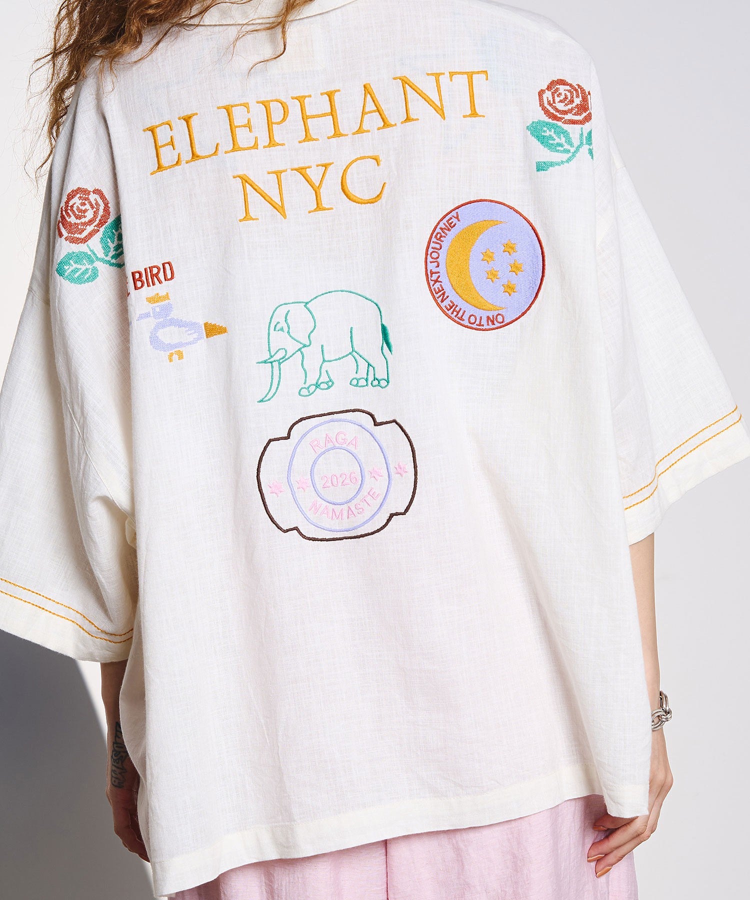 HLAADA for ROSEBUD/EMBROIDERY SHORT SLEEVE SHIRT