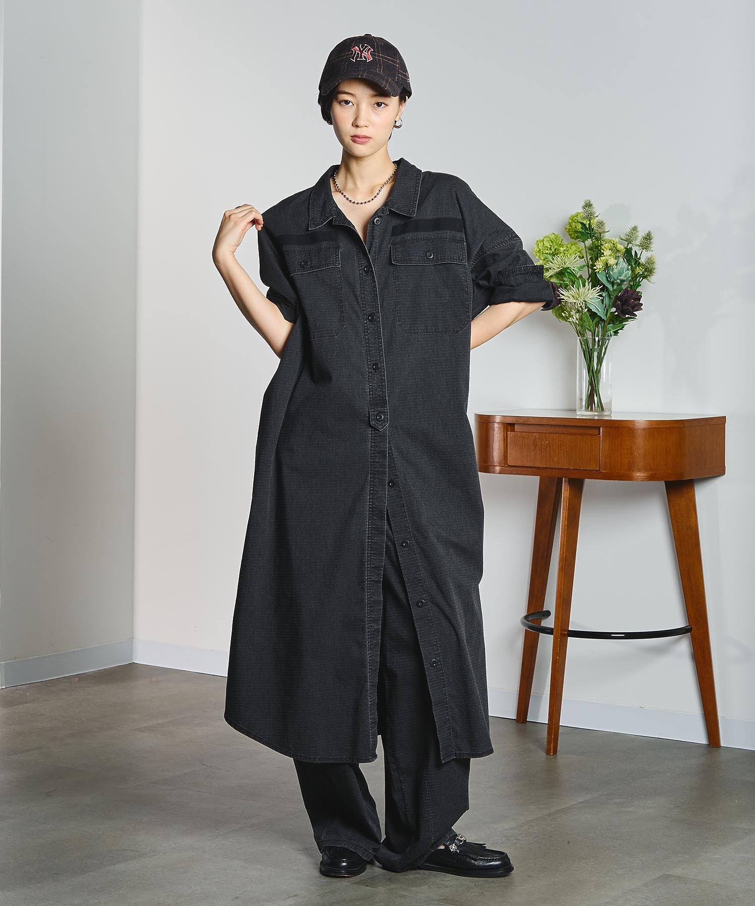 RIP STOP WORK POCKET SHIRT DRESS