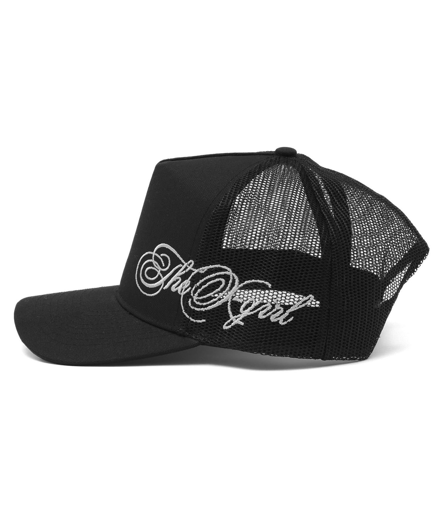 SIDE SCRIPT LOGO TRUCKER CAP