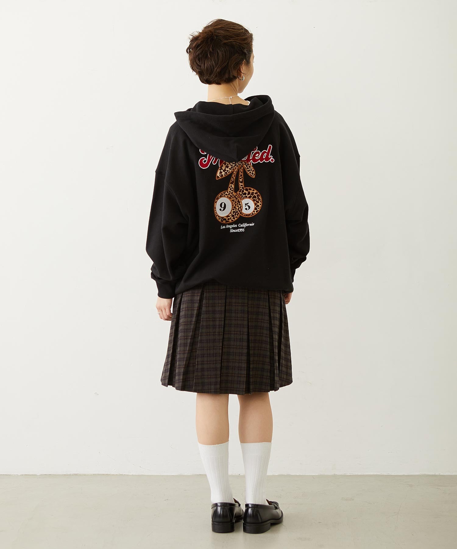 LEOPARD PRINT CHERRY PATCH SWEAT HOODIE