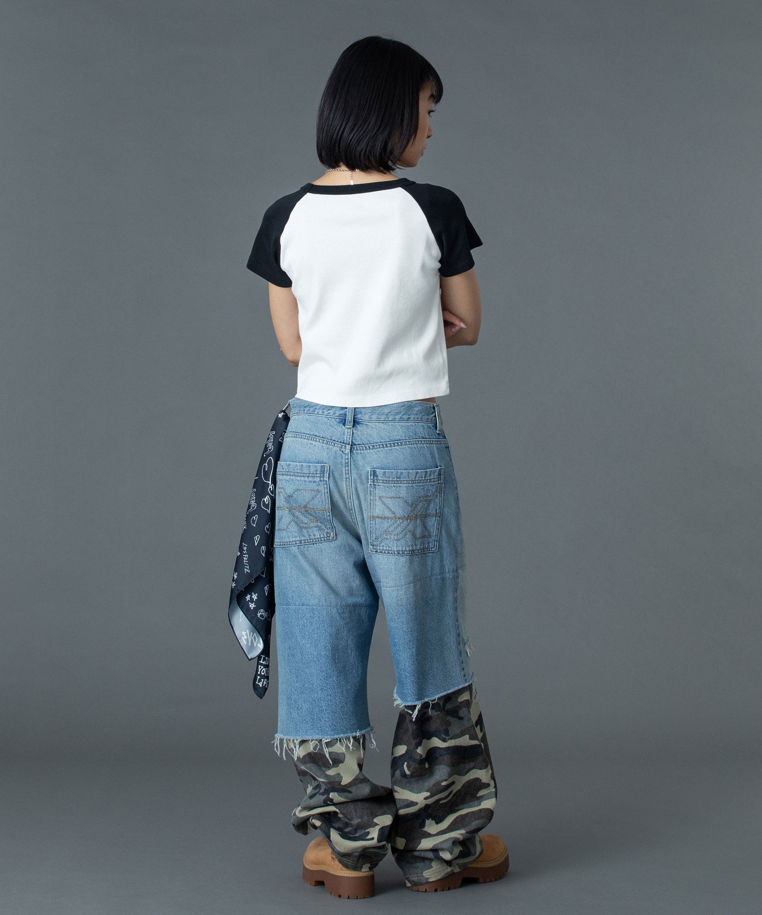 FADED CAMO LAYERED PANTS