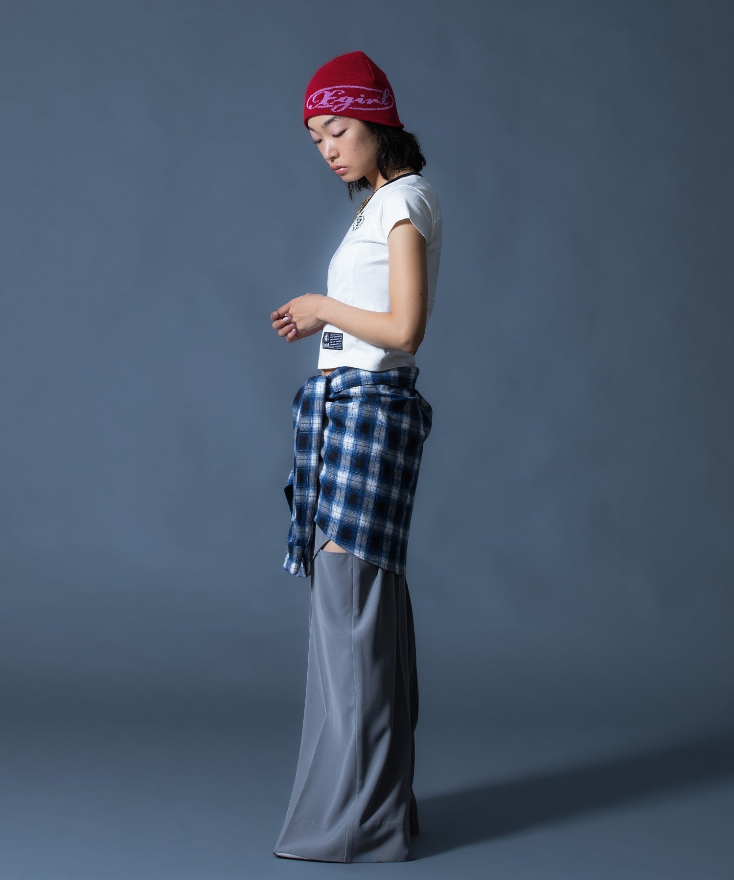CURVED CUT PANELED PANTS