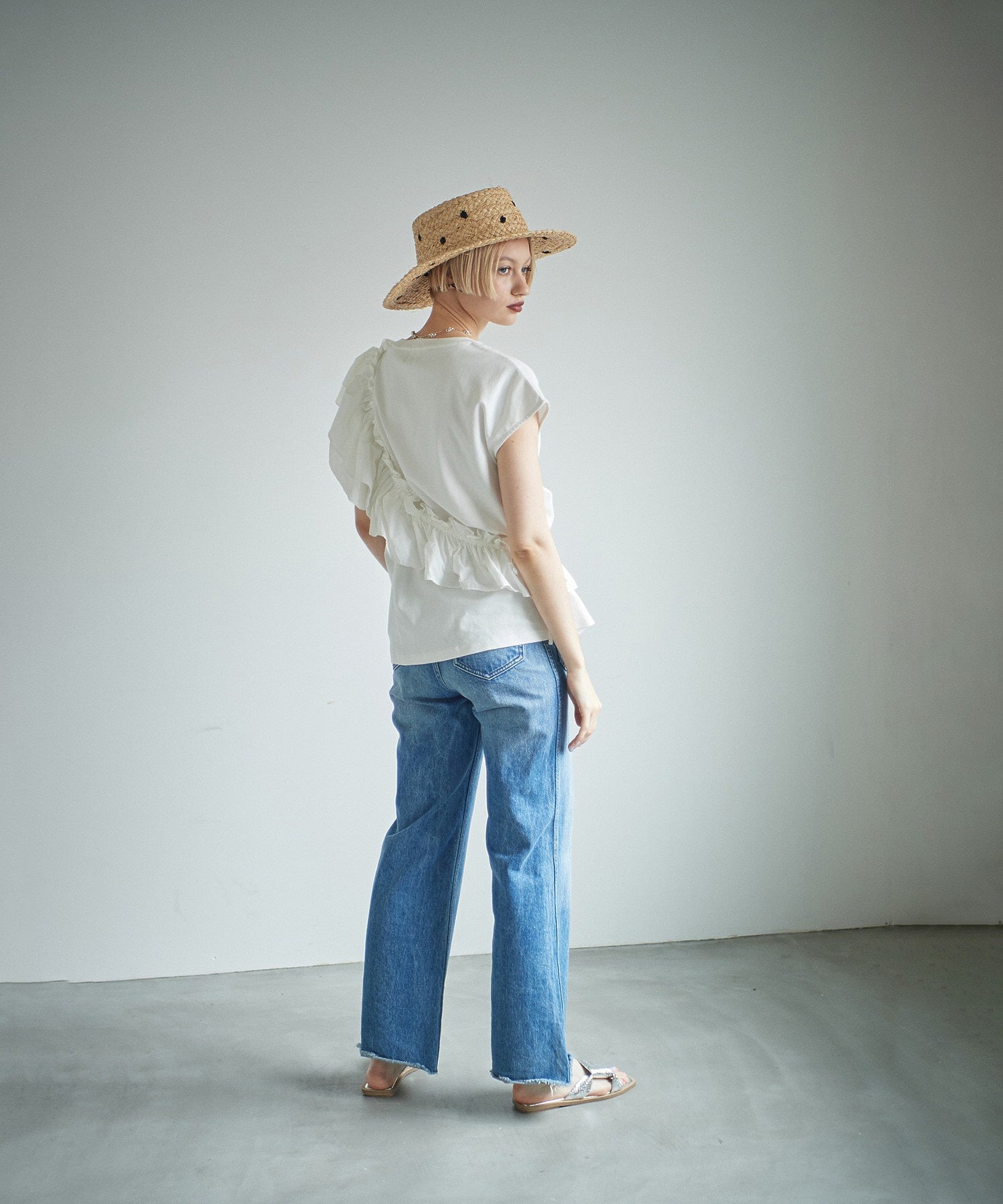 2WAYフリルドッキングカットソー