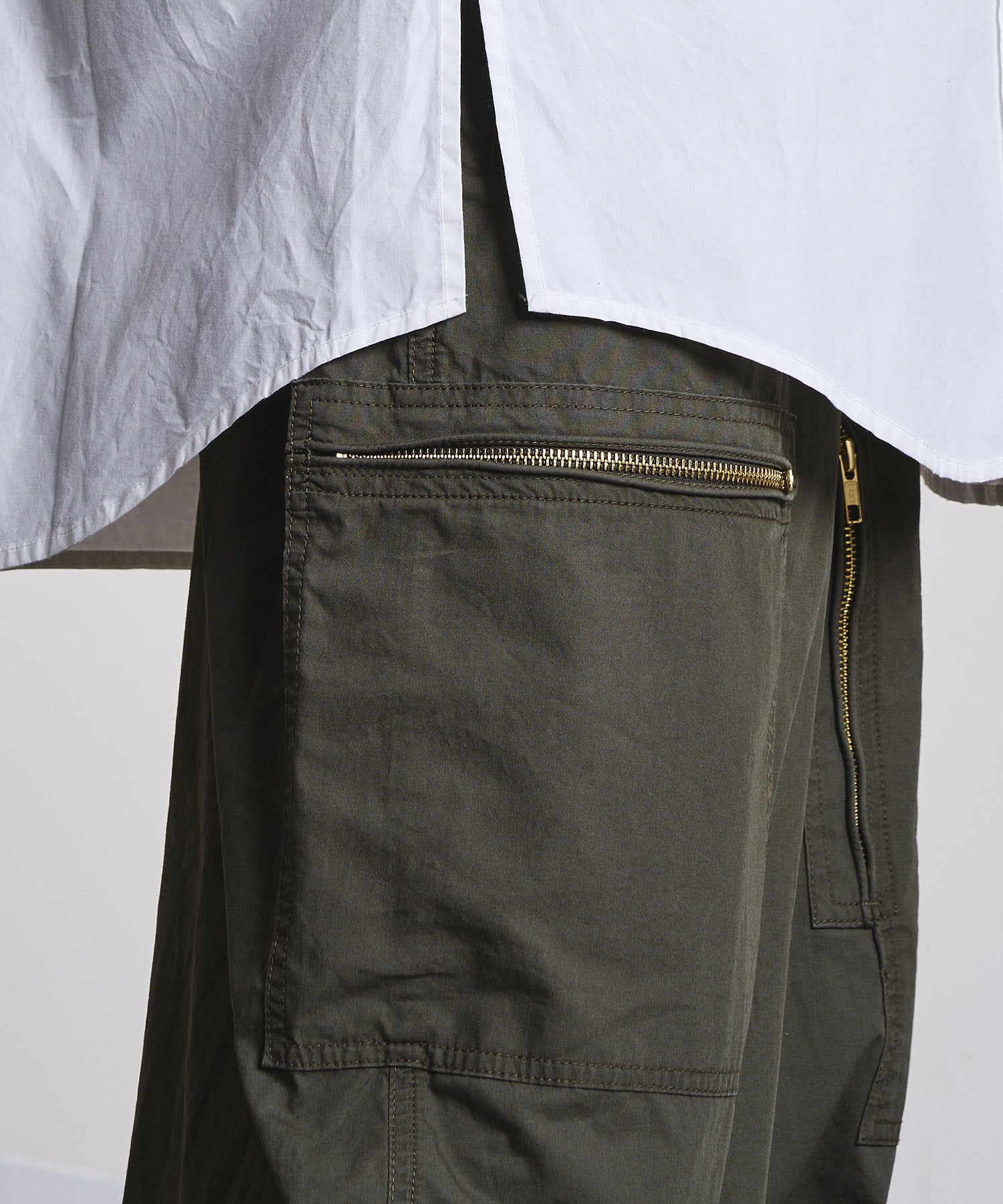 CREOLME/MILITARY WIDE LEG PANTS