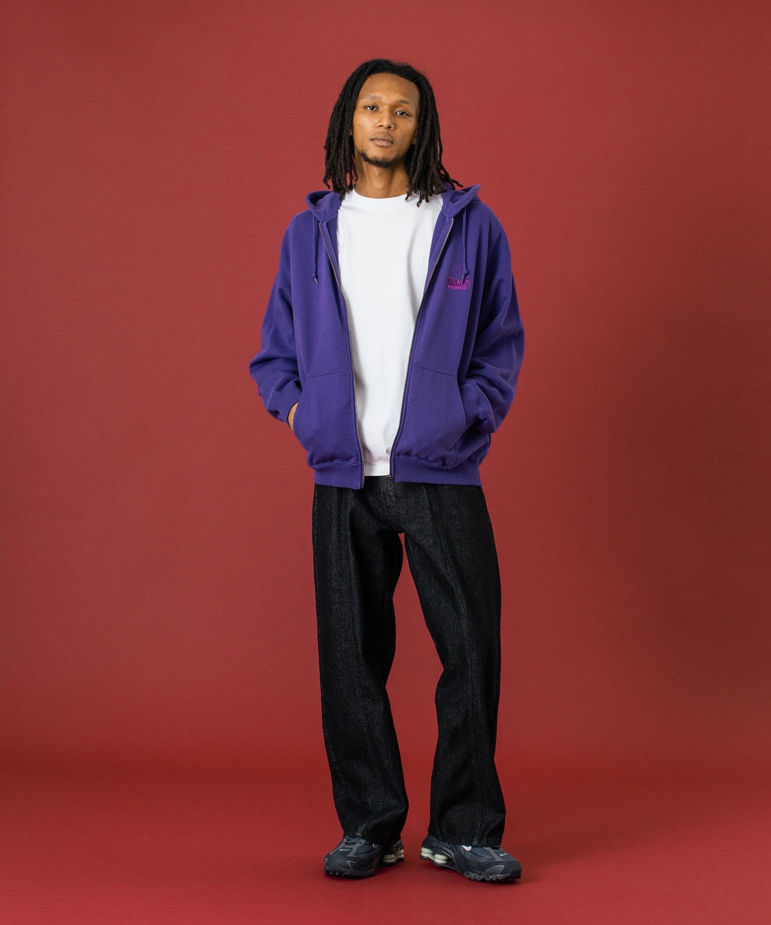 PANELED DENIM PANTS