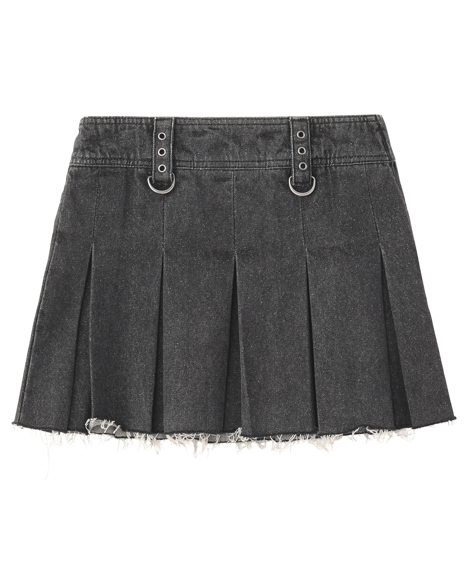BOX PLEAT DENIM MINI SKIRT