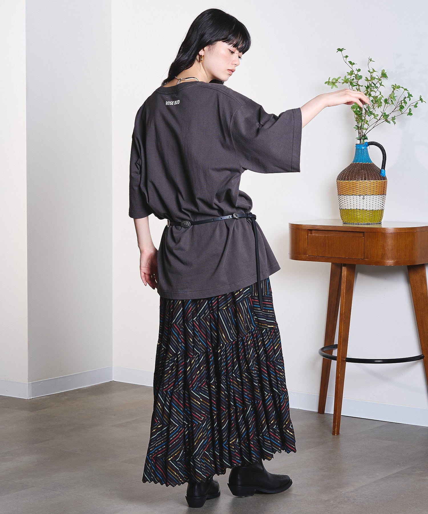 model:163cm 着用サイズ:L