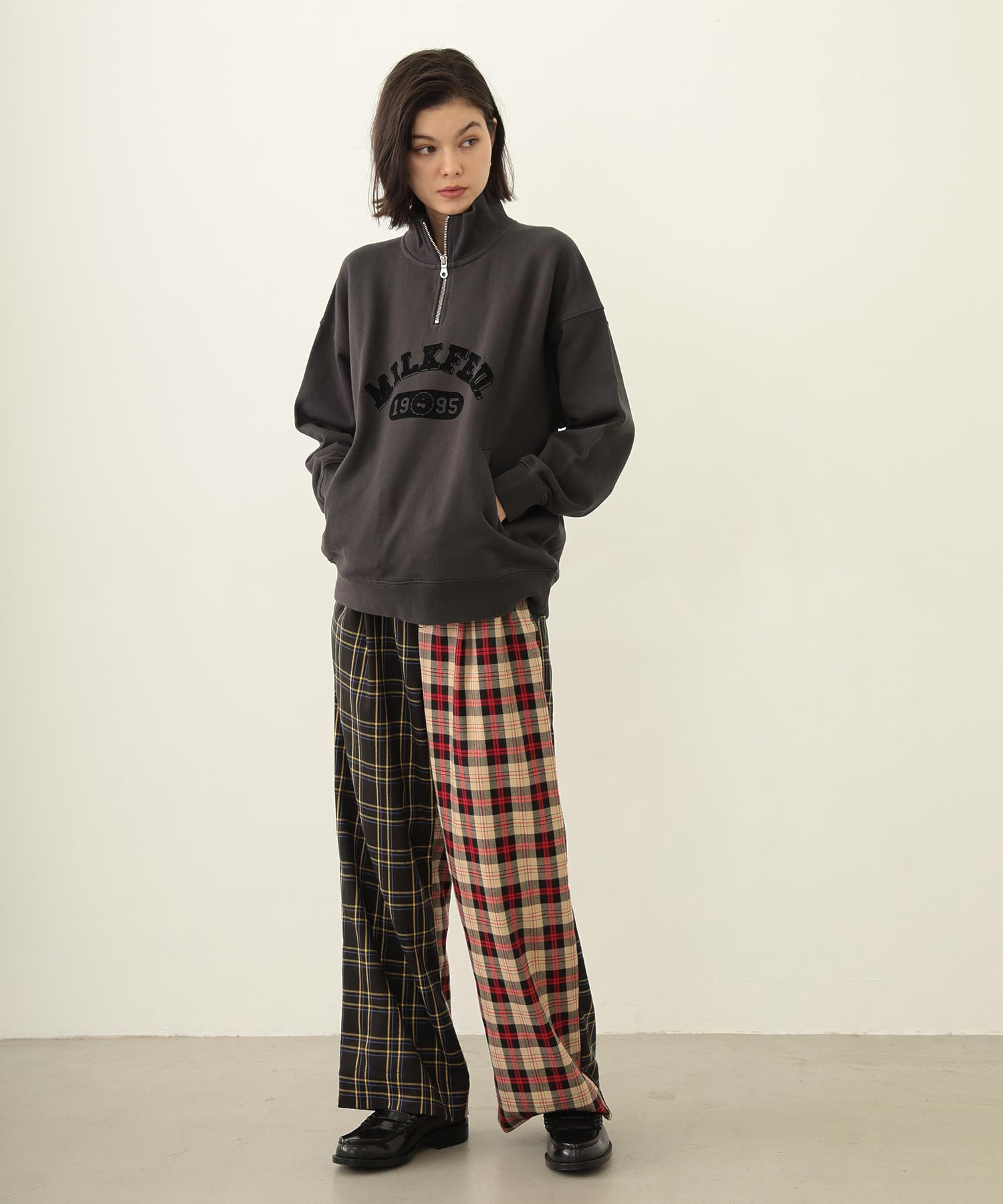 COMBINATION PLAID PANTS