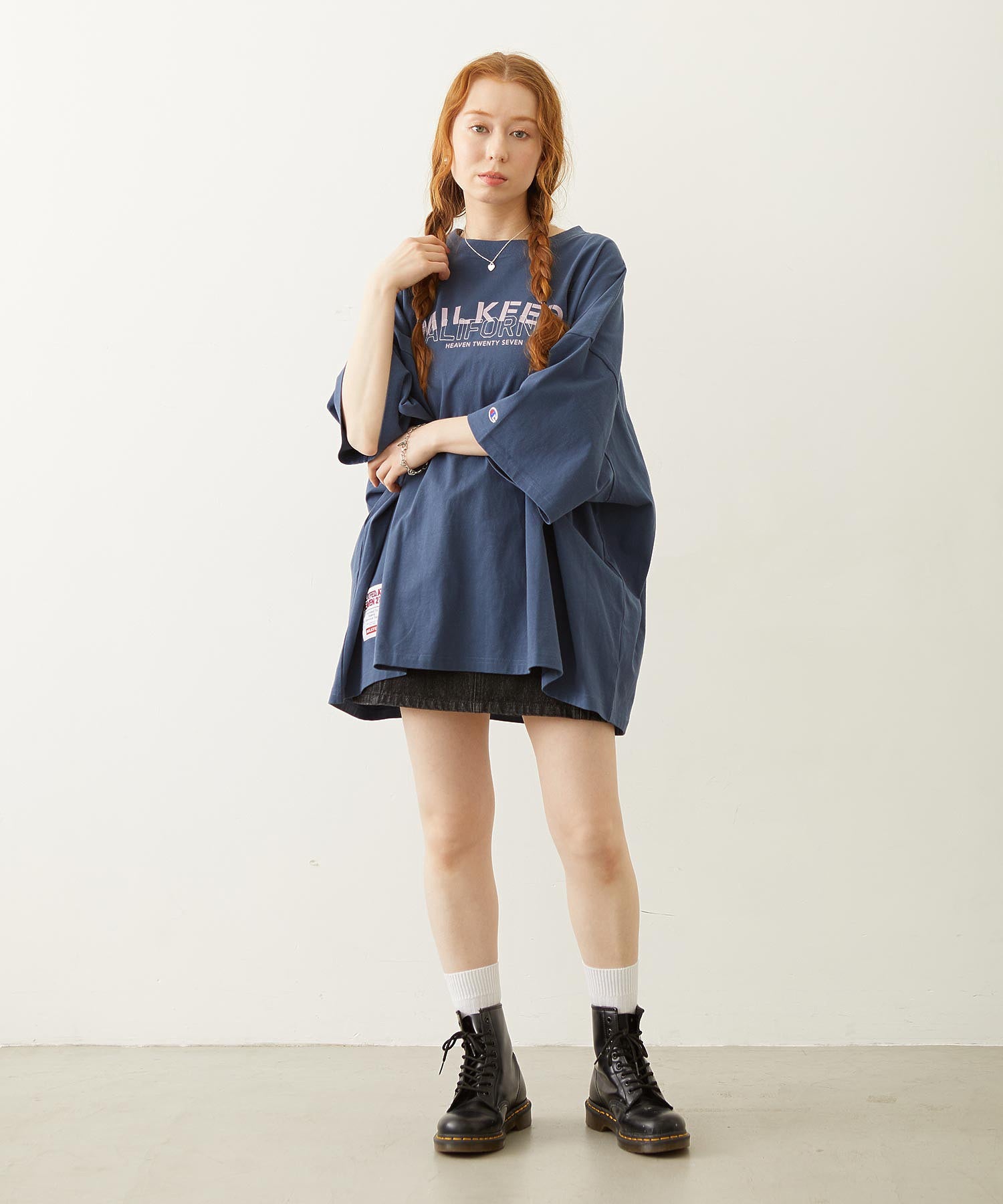 MILKFED.×CHAMPION LAYER LOGO BIG TEE