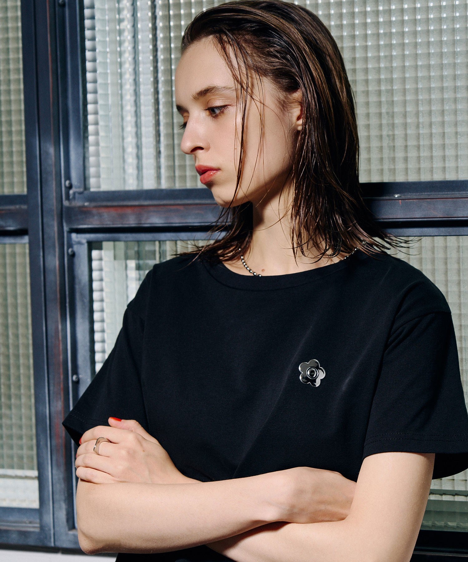 【ROSE BUD別注】MARY QUANT/BACK APPLIQUE T-SHIRT