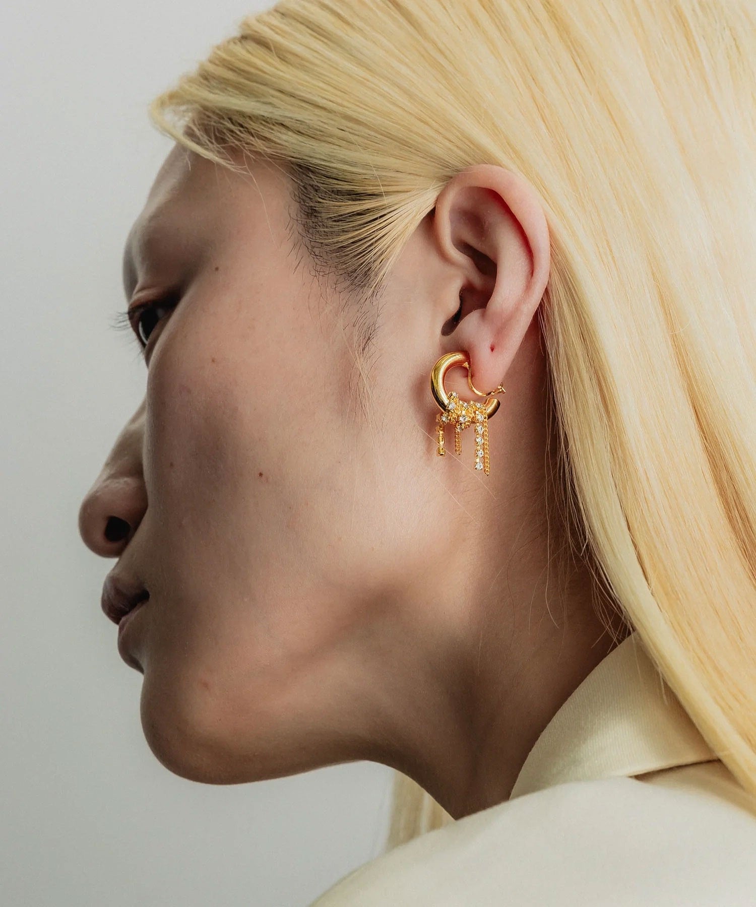 loni/LUPINUS BIJOU CHAIN EARRINGS