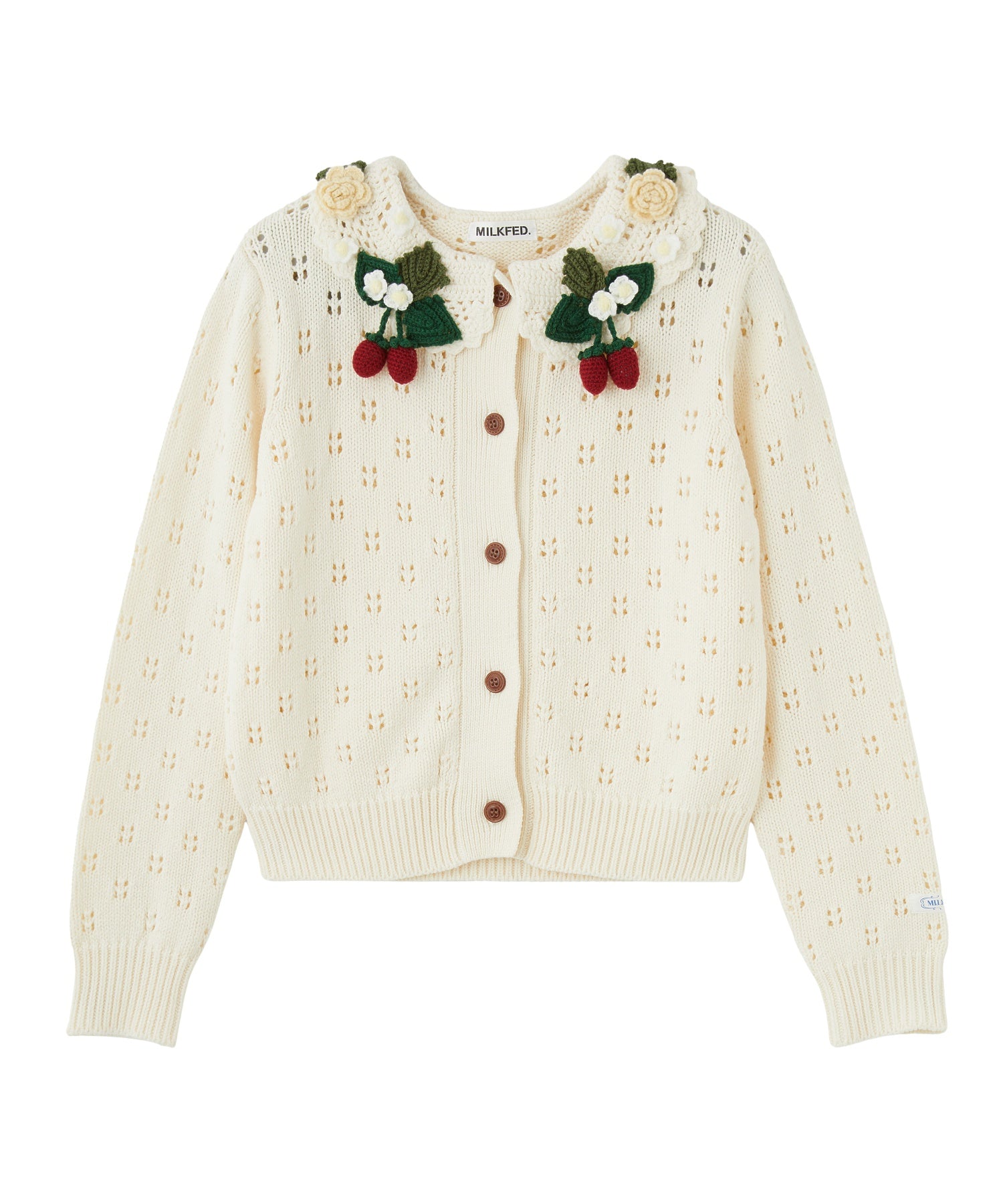 STRAWBERRY FLOWER KNIT CARDIGAN