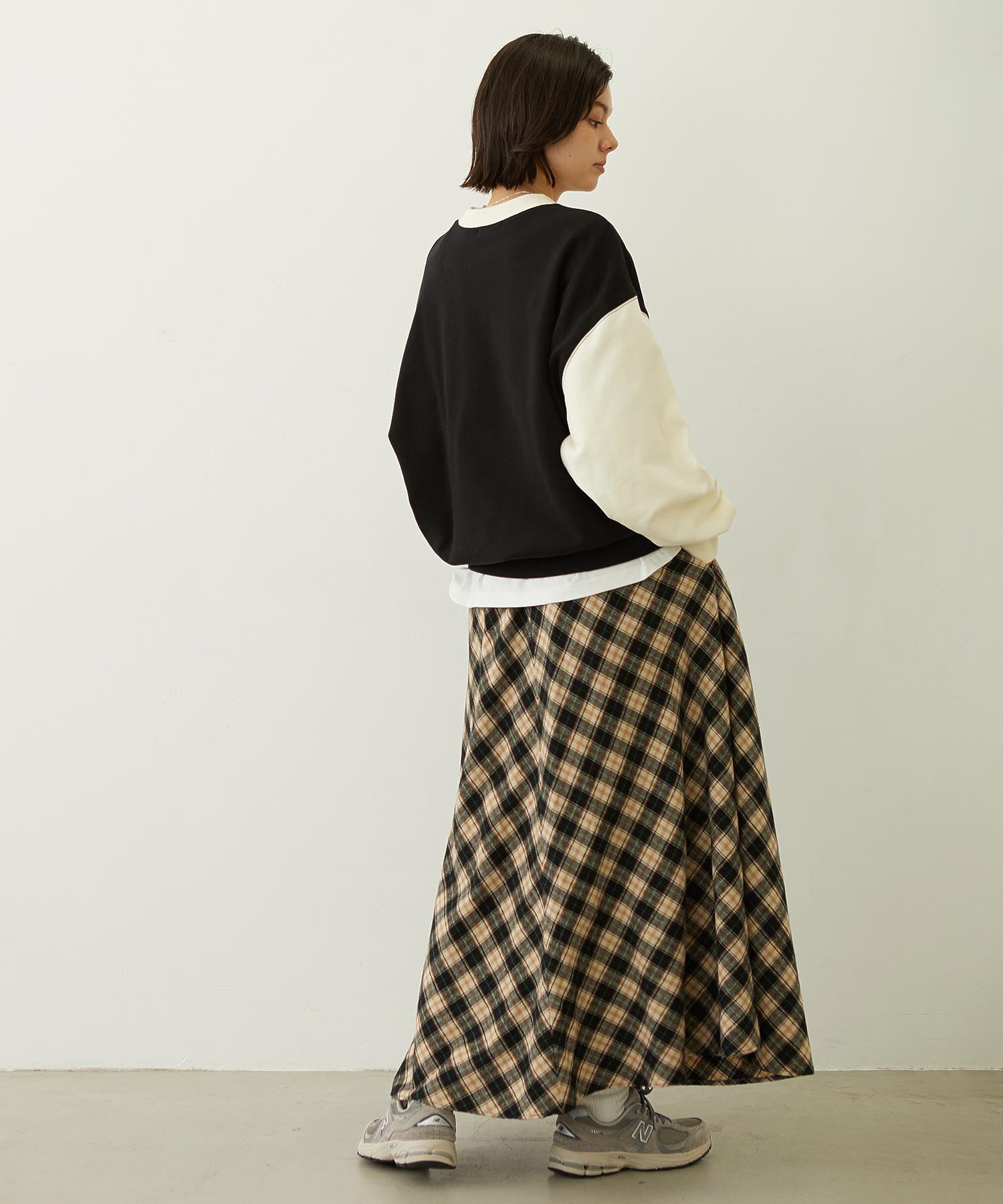 FLARE PLAID SKIRT