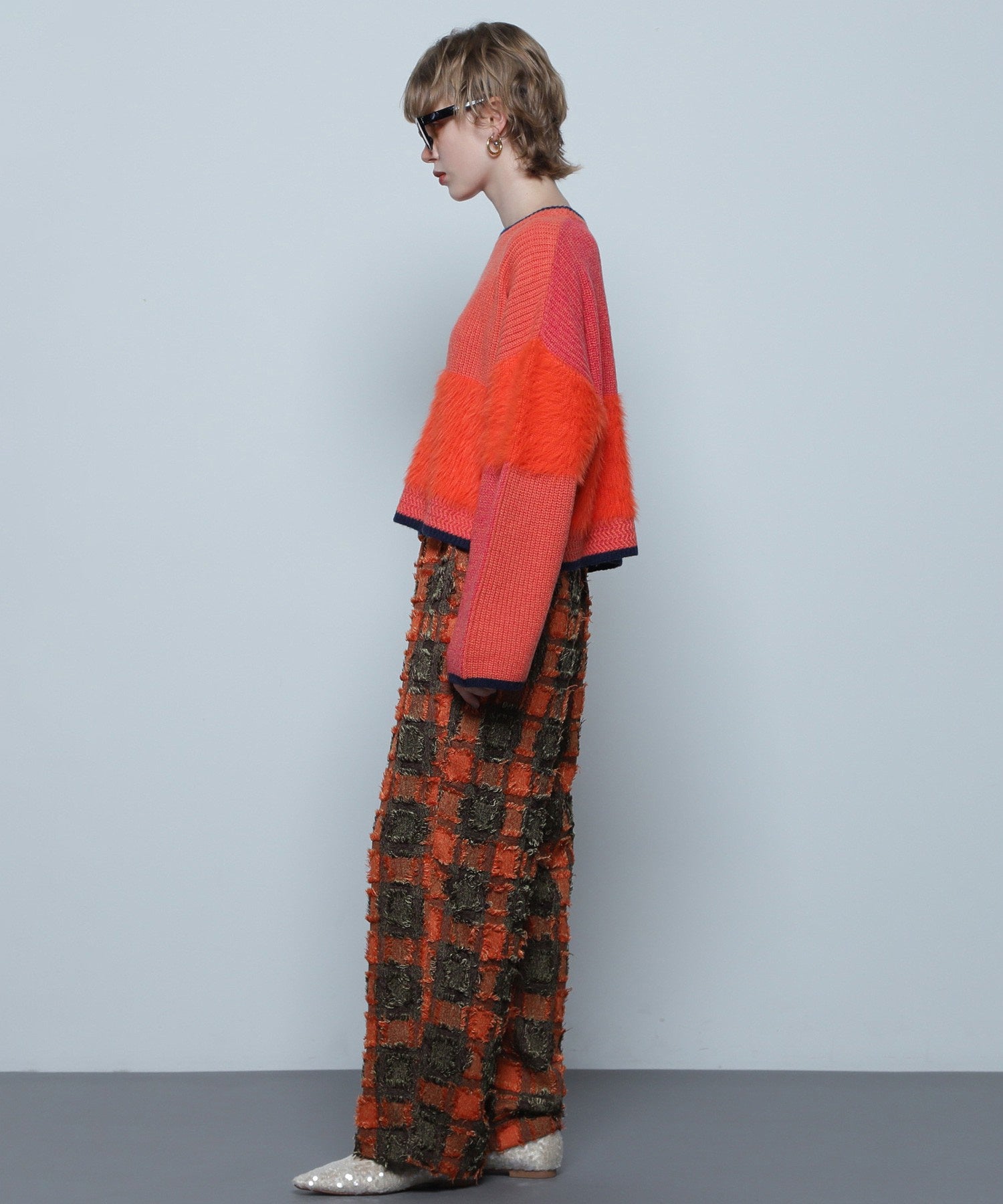 チェックイージーパンツ