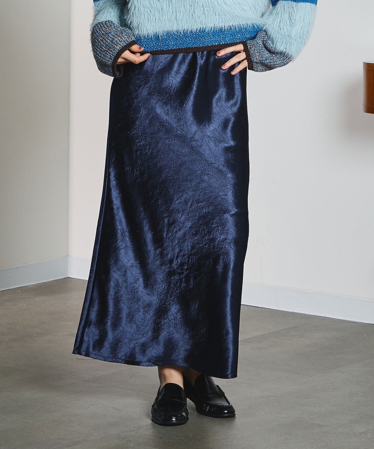 CREOLME/SATIN LONG SKIRT