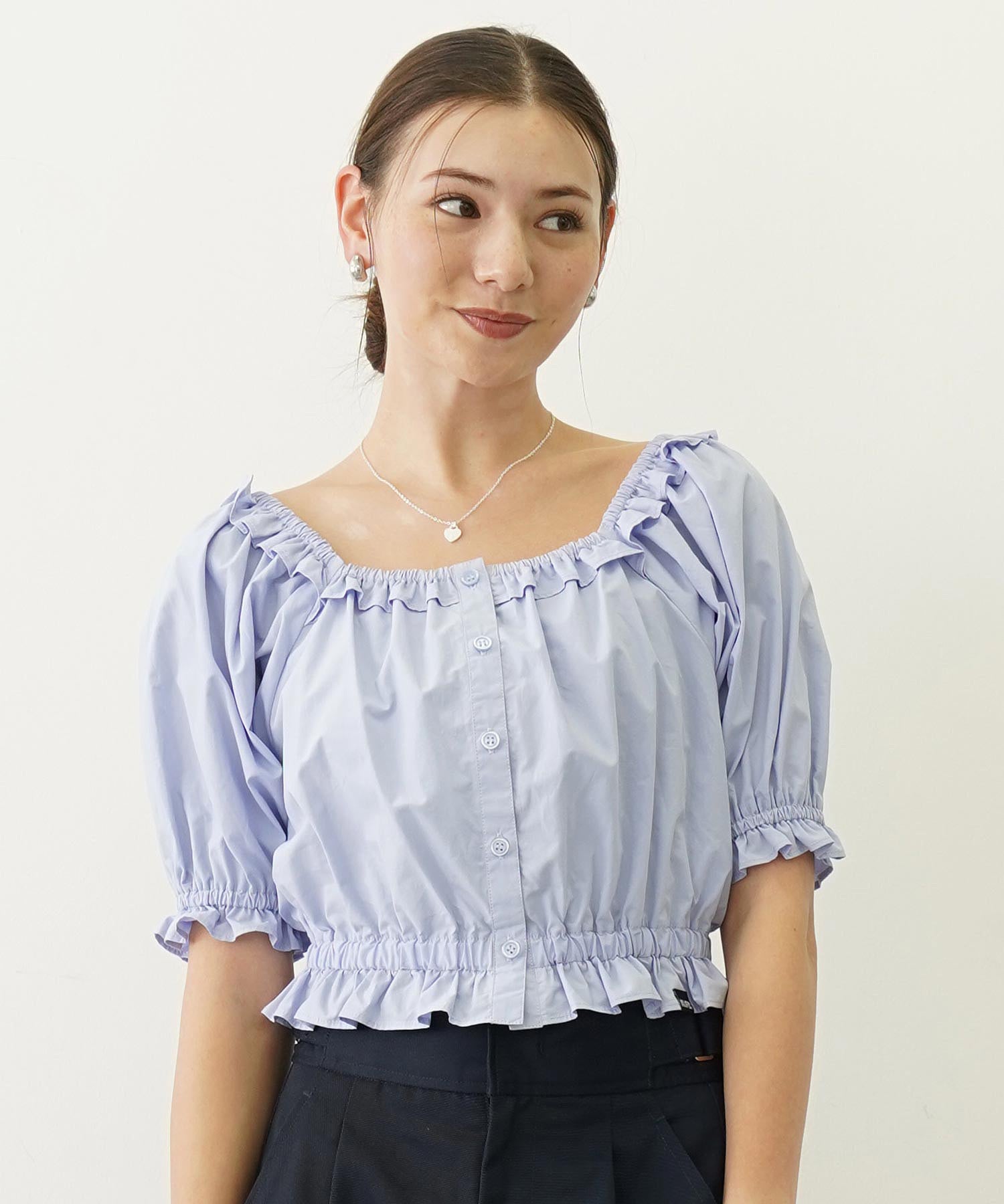 SQUARE NECK PUFF SLEEVE BLOUSE