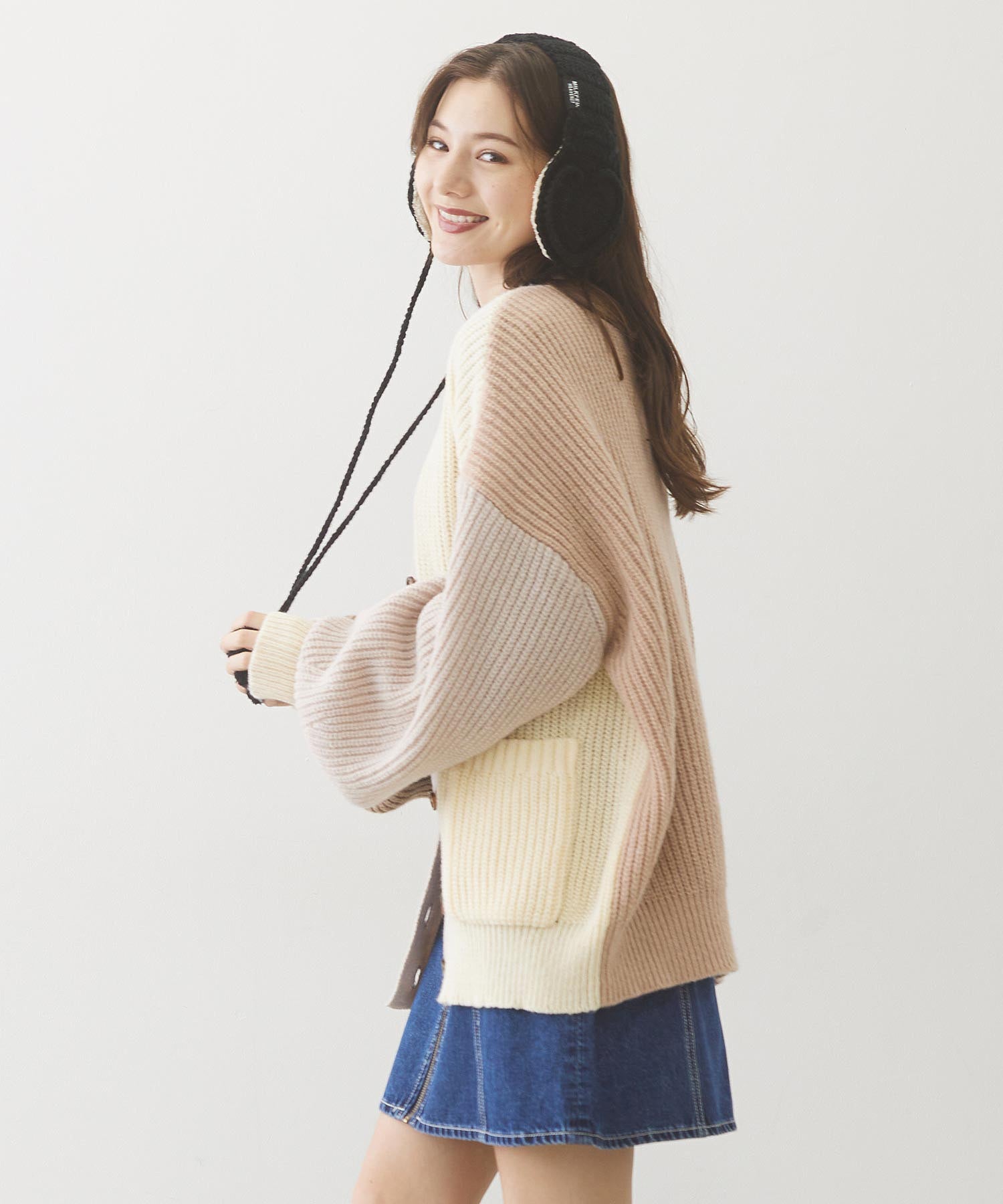 PANELED KNIT CARDIGAN