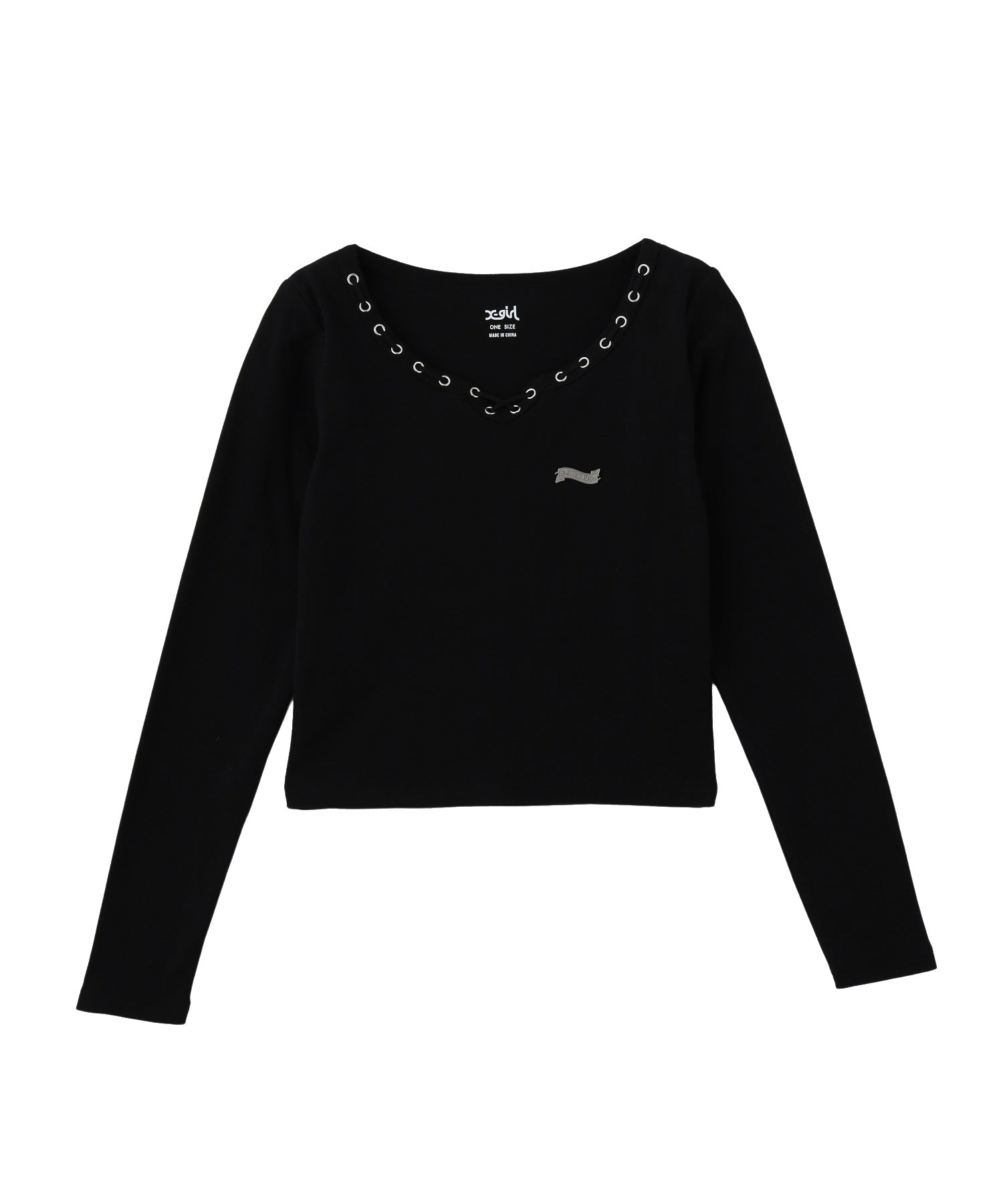 STRING COLLAR L/S COMPACT TOP