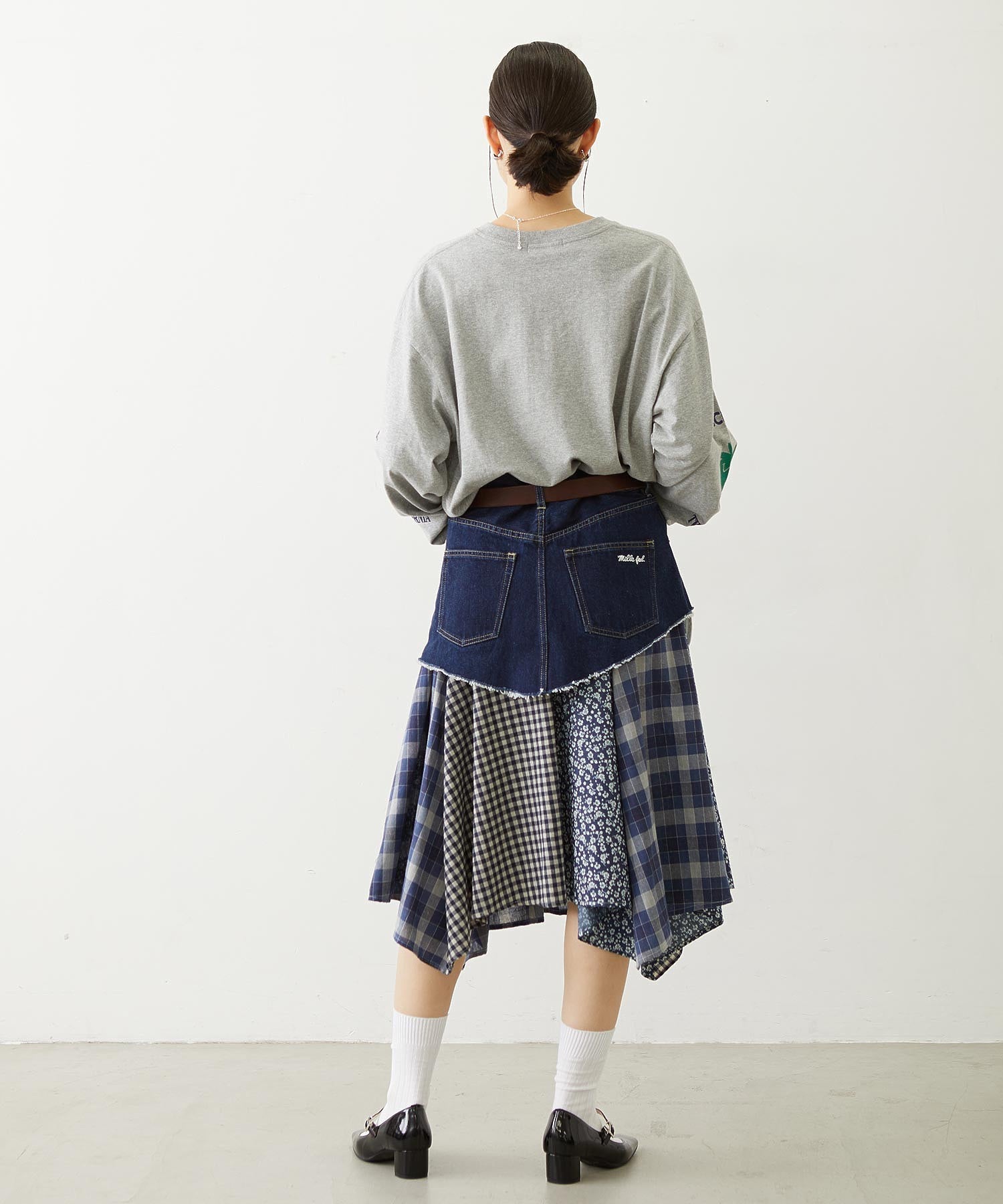 PATCHWORK OVERALL SKIRT