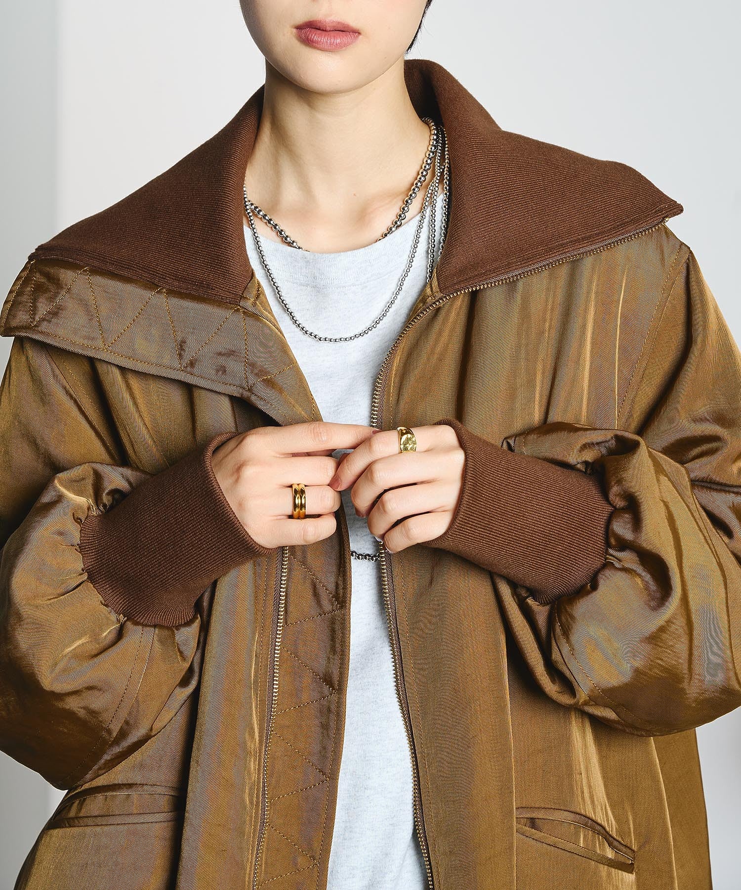 CREOLME/BIG COLLAR PADDED COAT