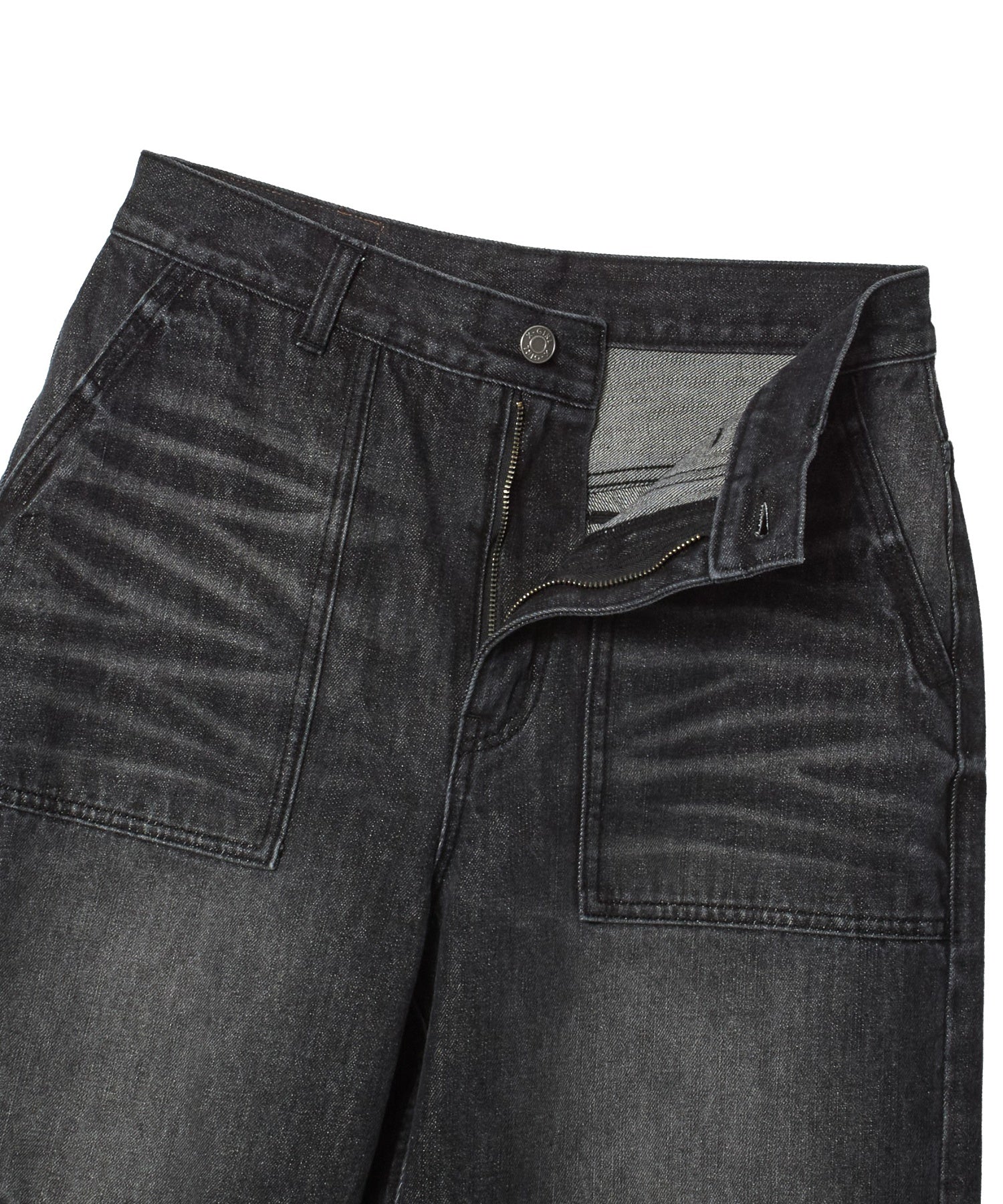 FADED WIDE LEG FLARE DENIM PANTS