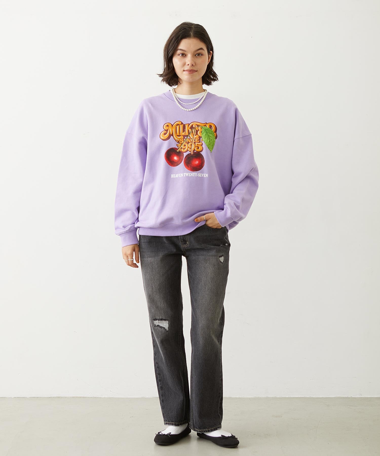 CHERRY LOGO SWEAT TOP