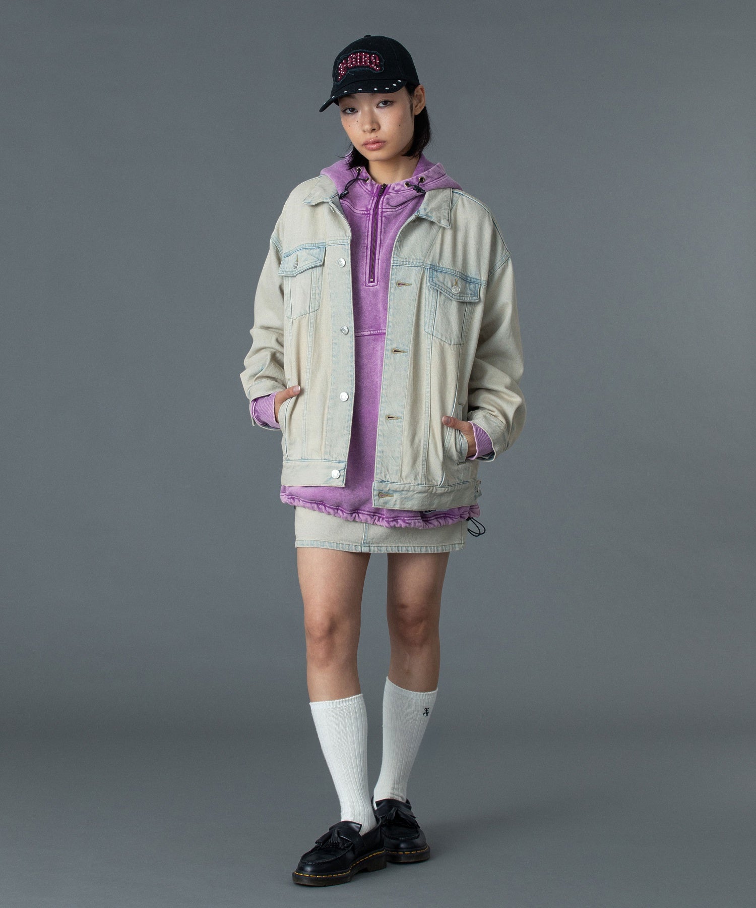 FADED FACE LABEL ANORAK SWEAT HOODIE