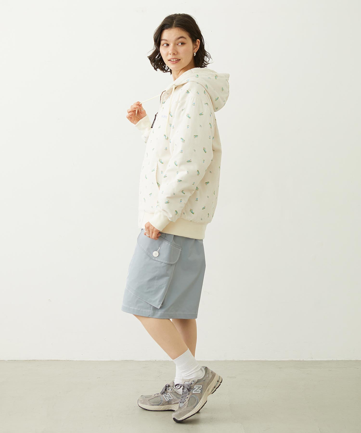 LOGO EMBROIDERED CORDUROY HOODED JACKET