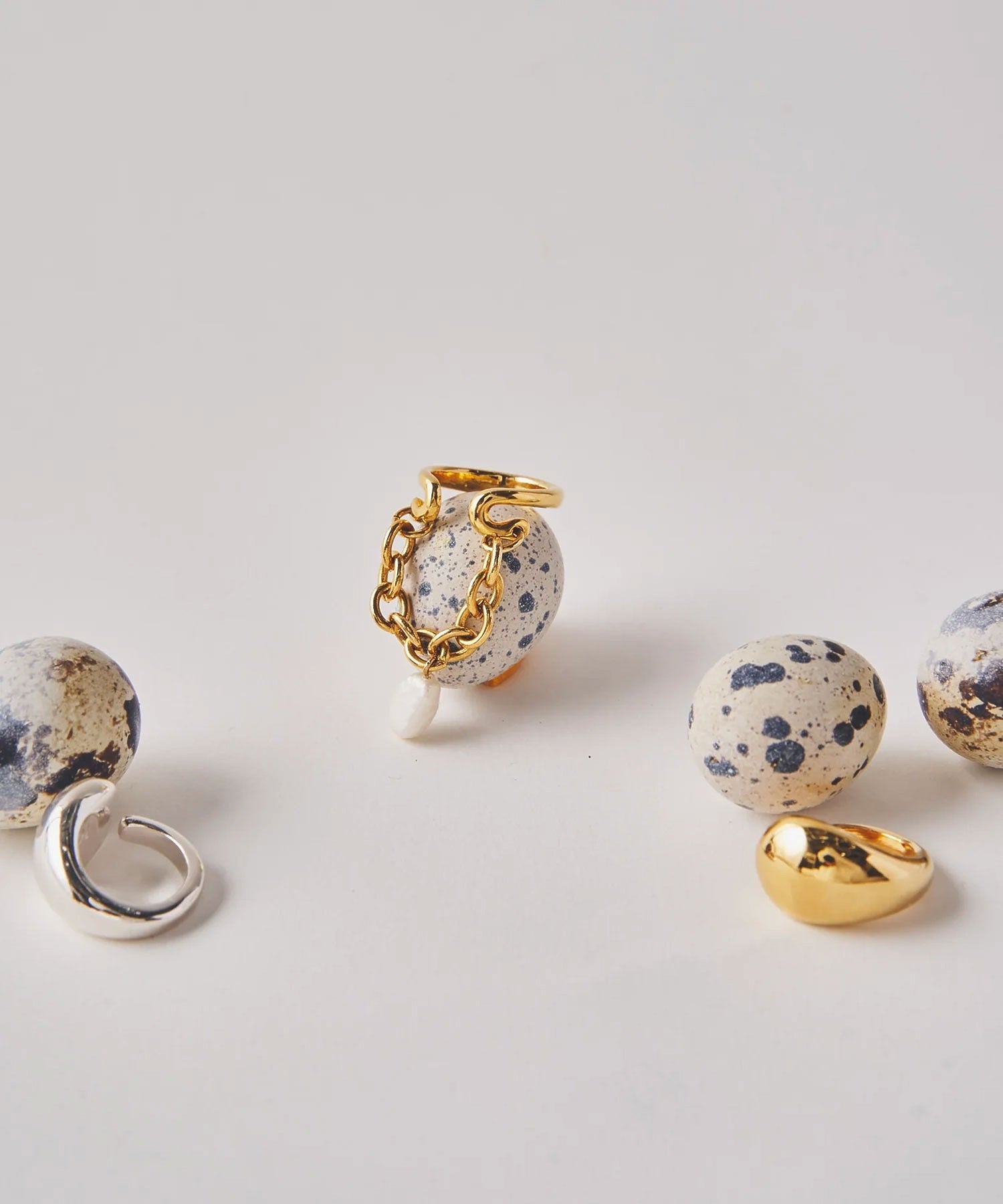 loni/IVY PEARL CHAIN RING