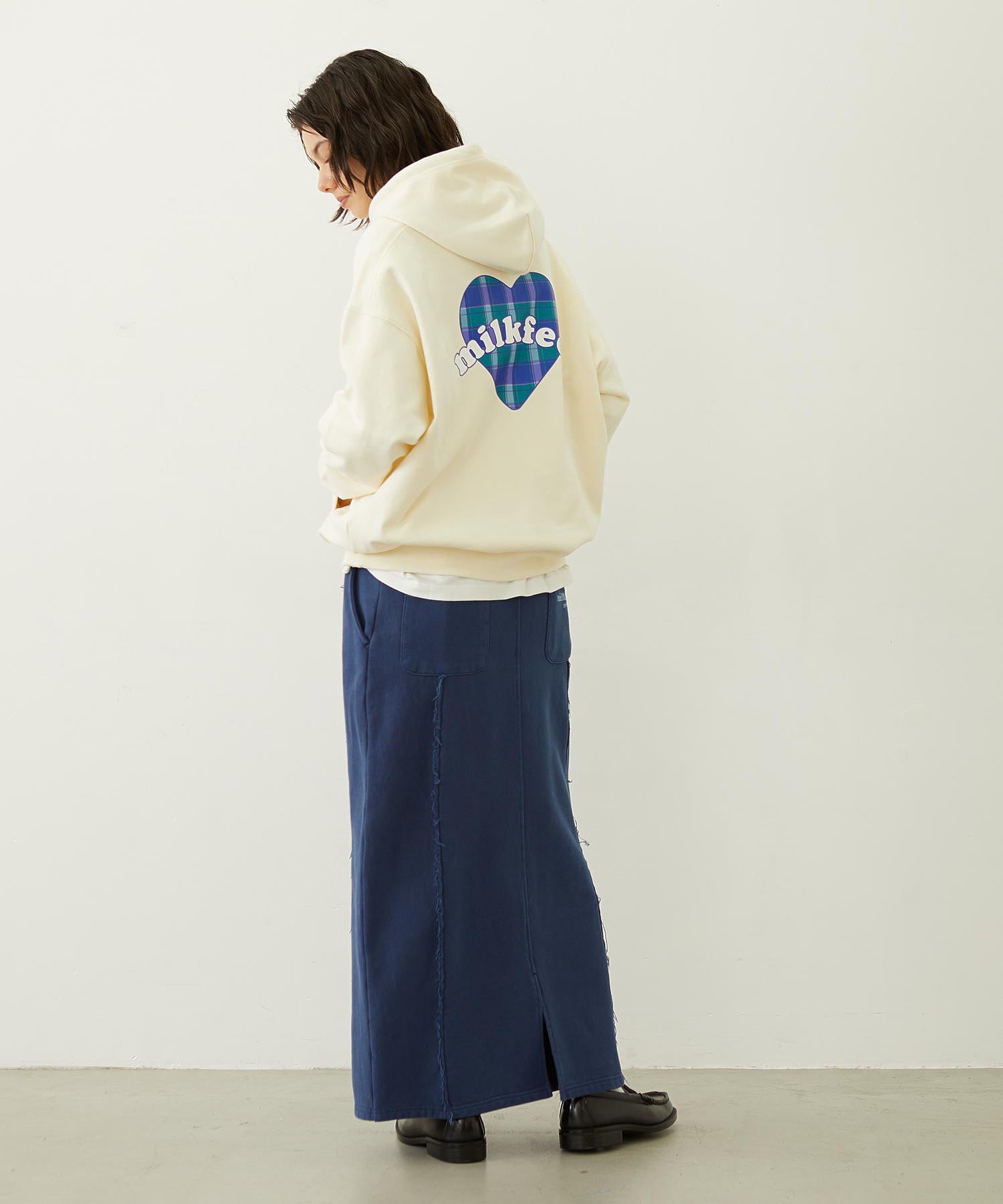 PLAID HEART SWEAT HOODIE