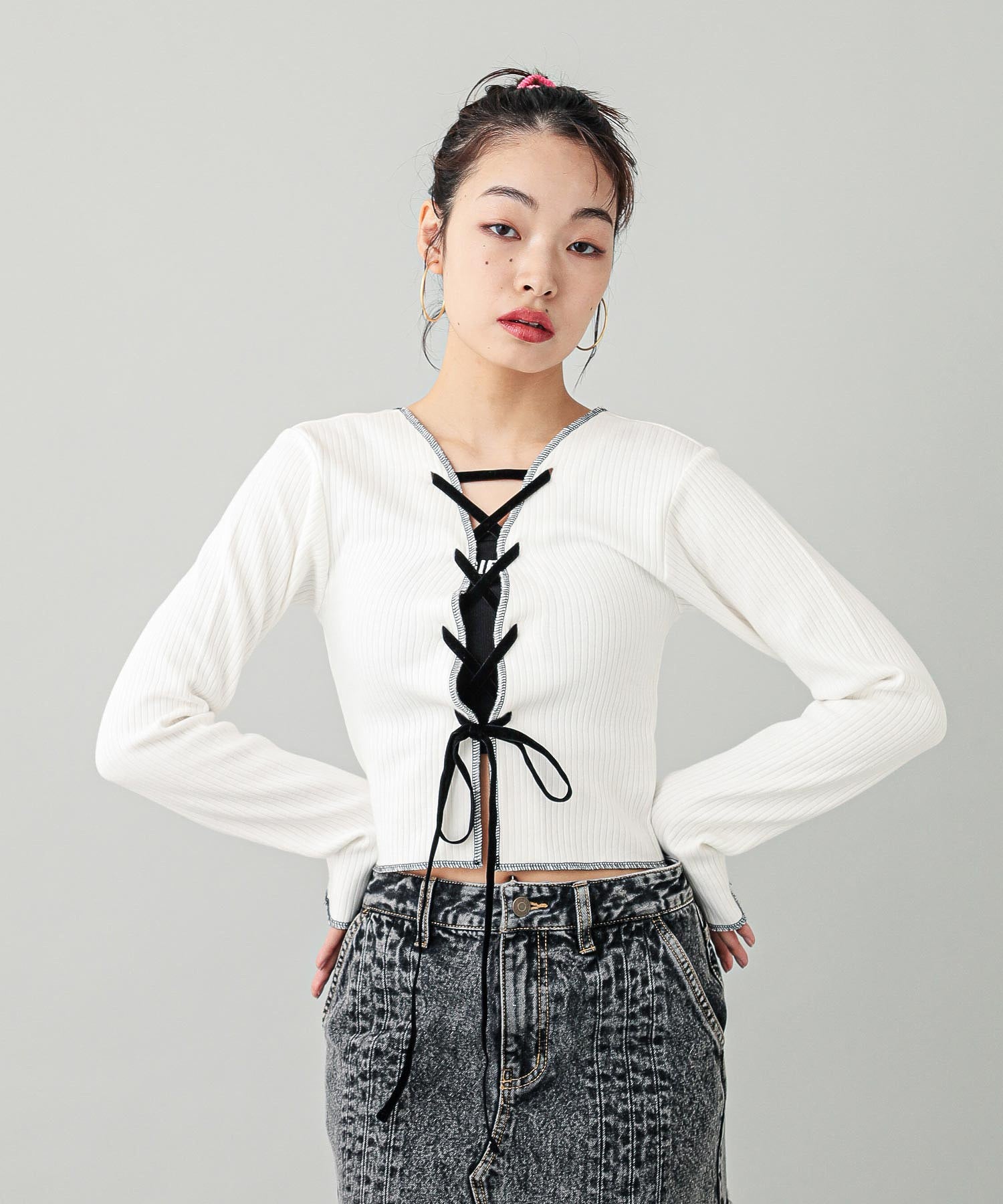 2WAY LACE UP TOP