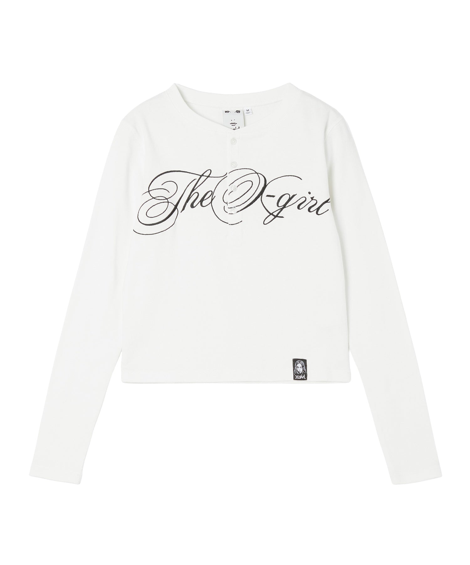 HENLEY NECK SCRIPT LOGO L/S COMPACT TOP