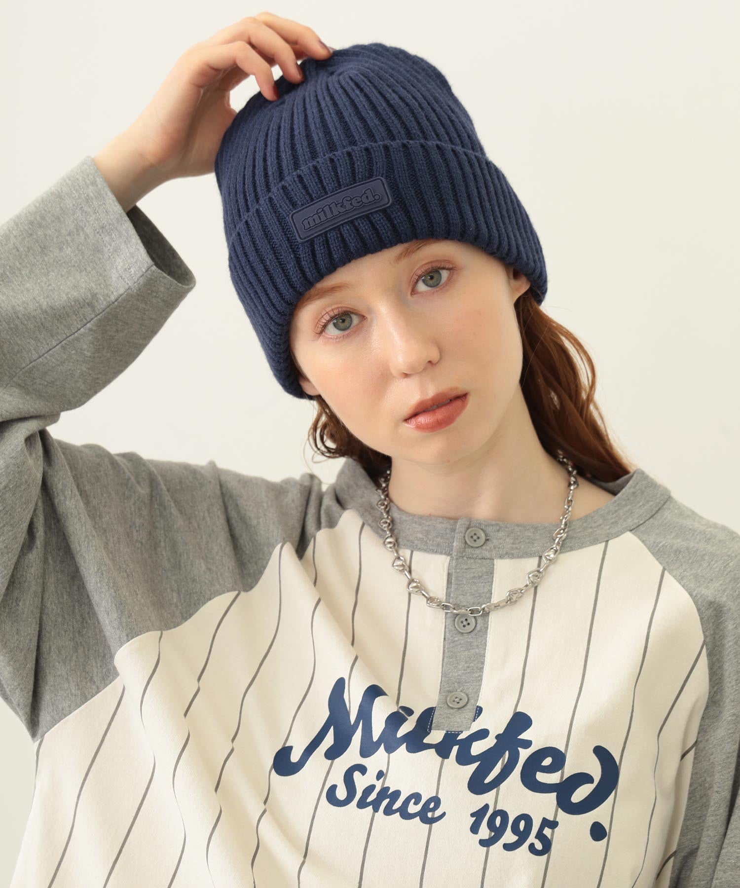 RUBBER PATCH KNIT CAP