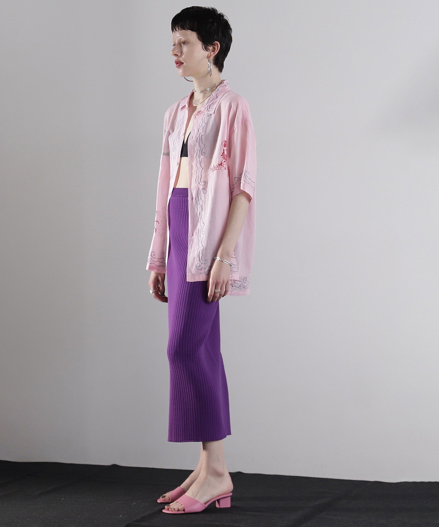 リブニットスカート