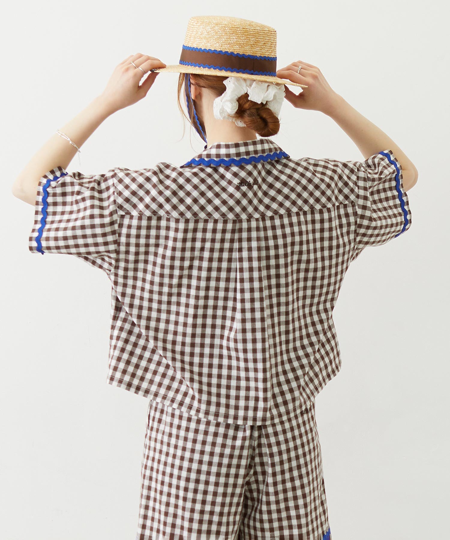 TRIMMED GINGHAM CHECK SHIRT