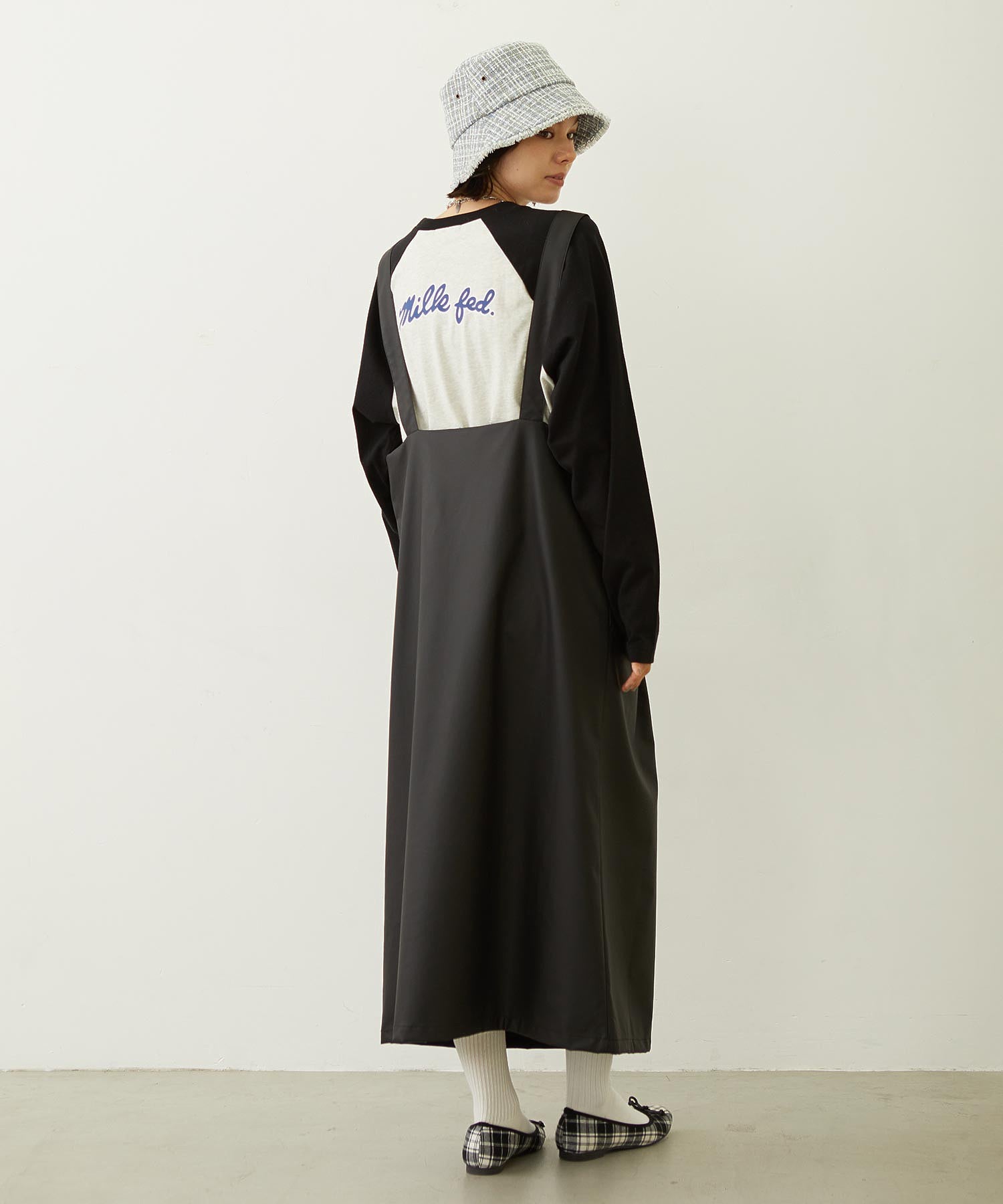 FAUX LEATHER TUCK DRESS