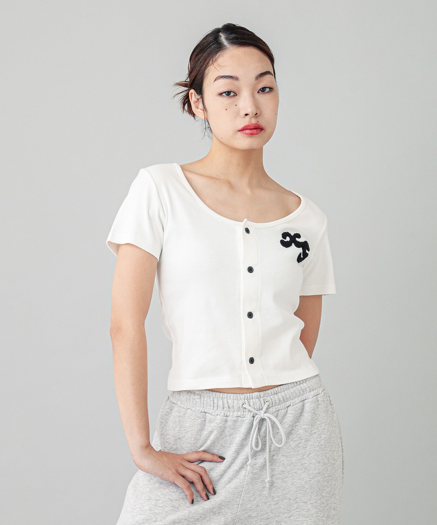 CHENILLE EMBROIDERED LOGO CARDIGAN