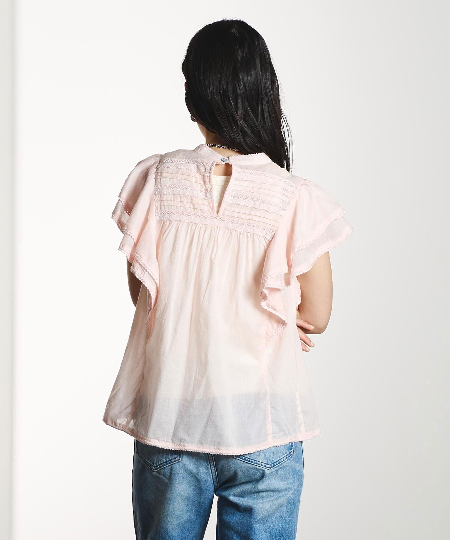SLEEVE FRILL BLOUSE