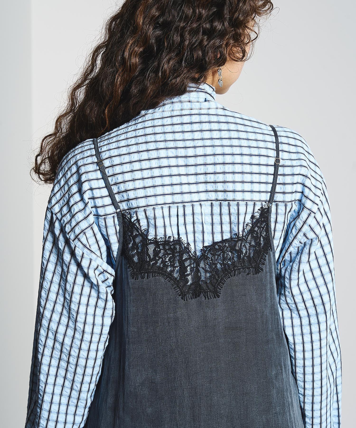 CHECK BOW TIE BLOUSE